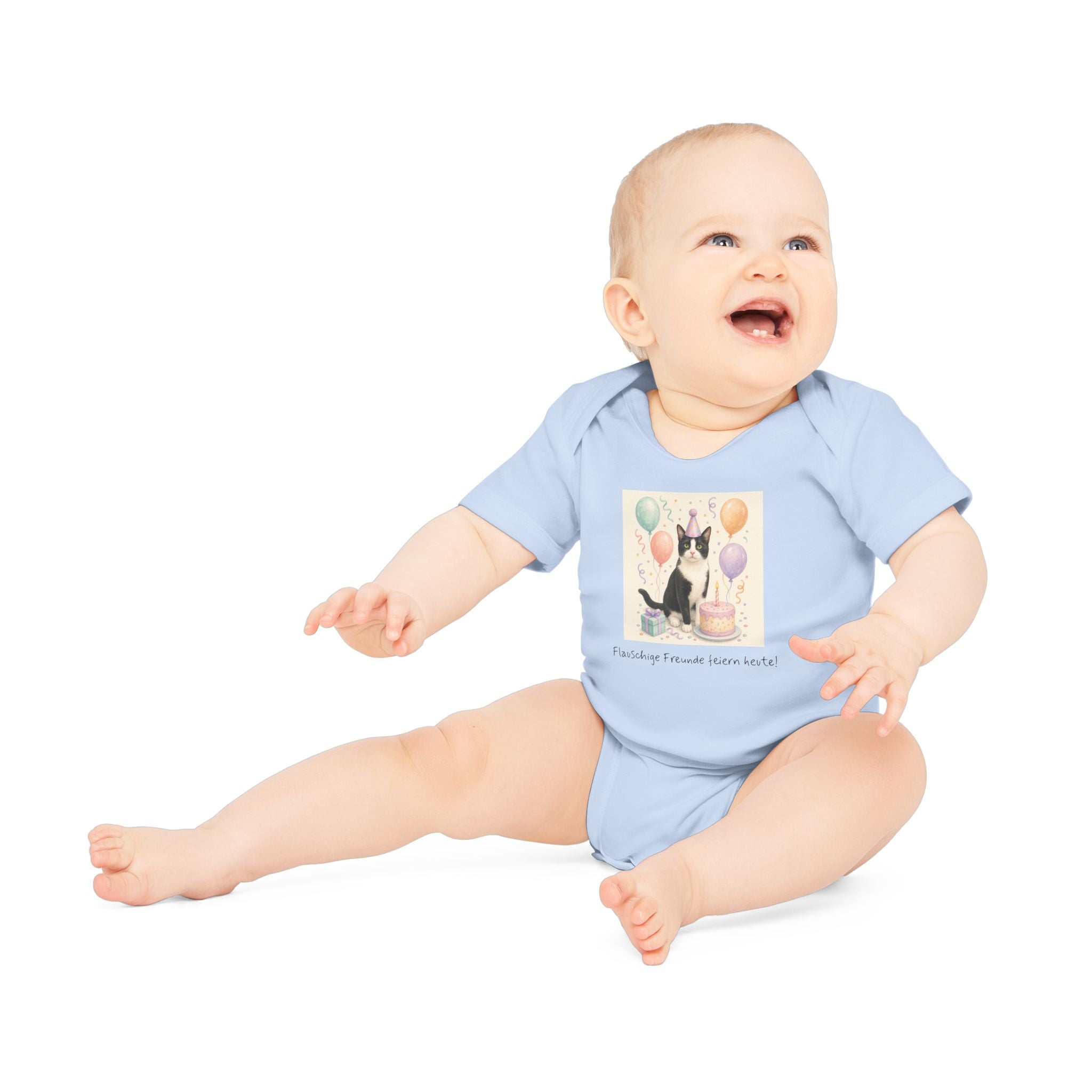 Personalisierter Baby-Body kurzarm Bio Baumwolle – Birthday Time