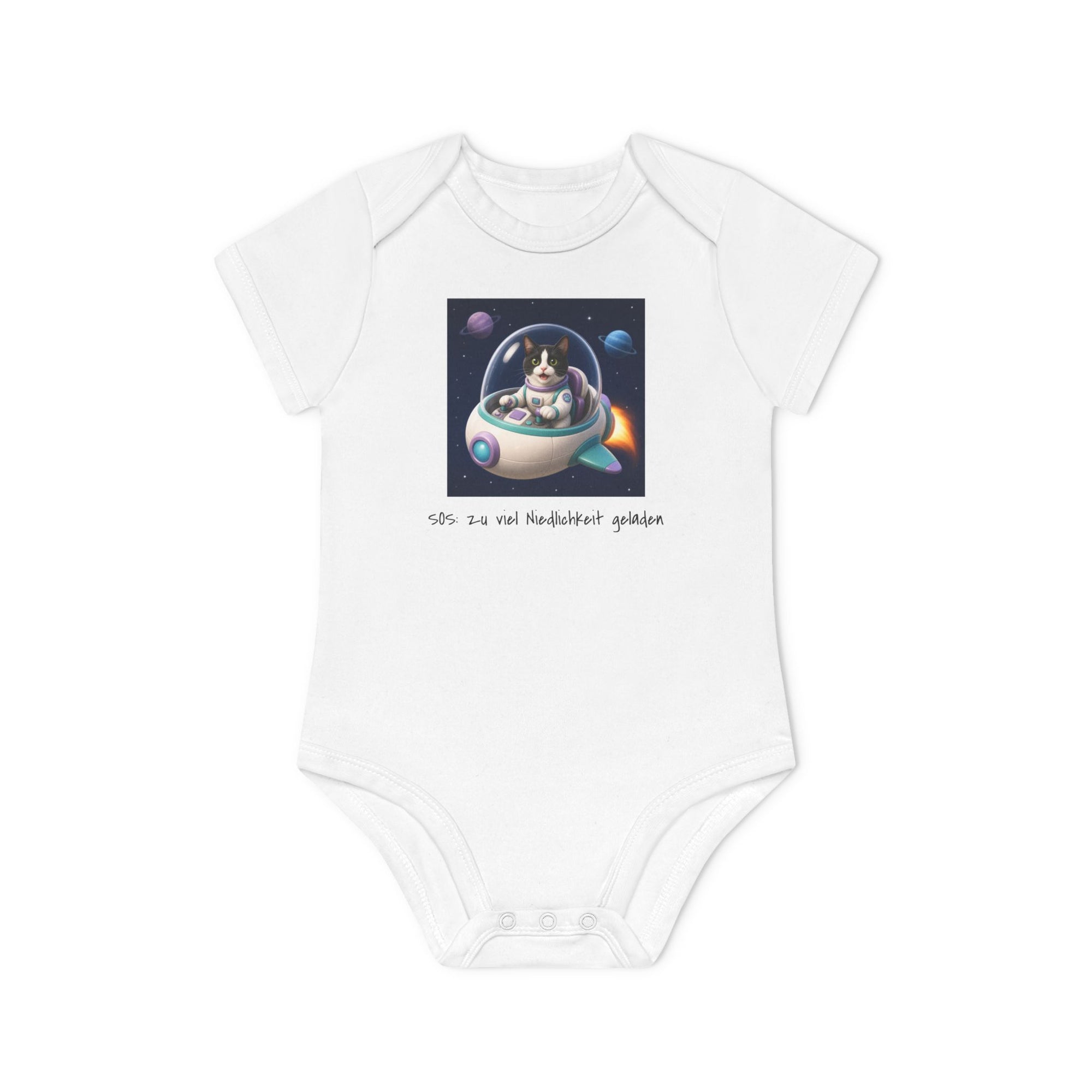 Personalisierter Baby-Body kurzarm Bio Baumwolle – Spaceship