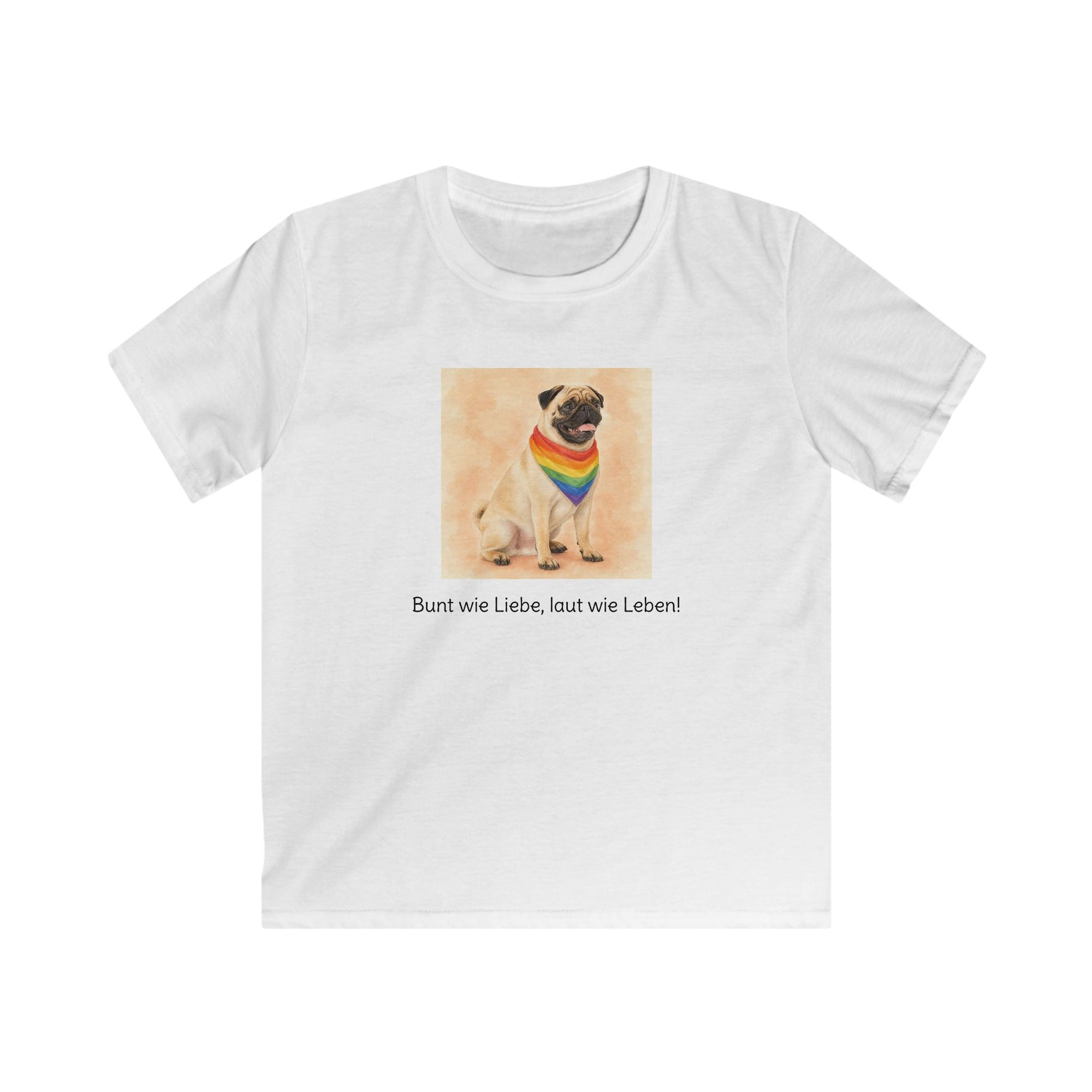 Personalisiertes Kinder T-Shirt mit Haustier – Regenbogen