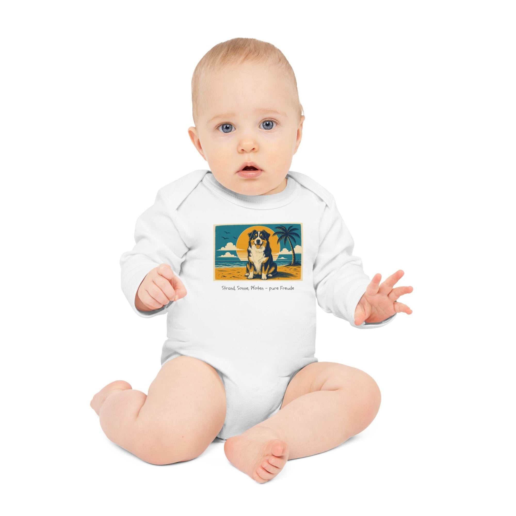 Personalisierter Baby-Body langarm Bio Baumwolle – Summer Vibes