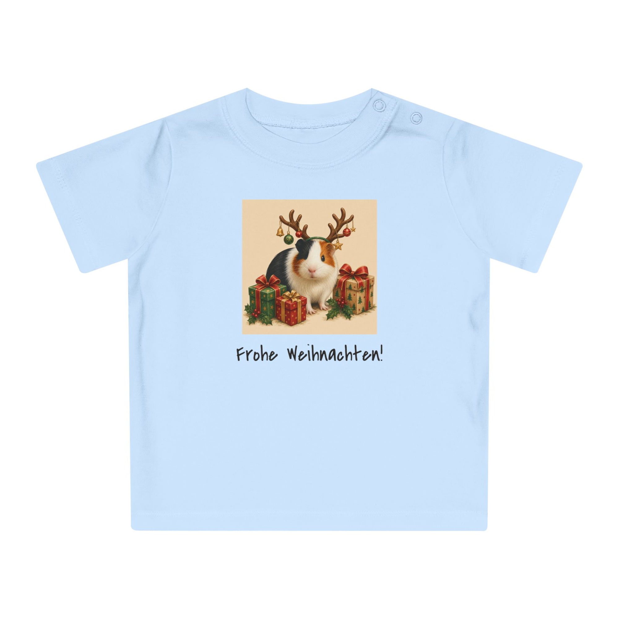 Personalisiertes Baby T-Shirt mit Haustier – Frohe Weihnachten