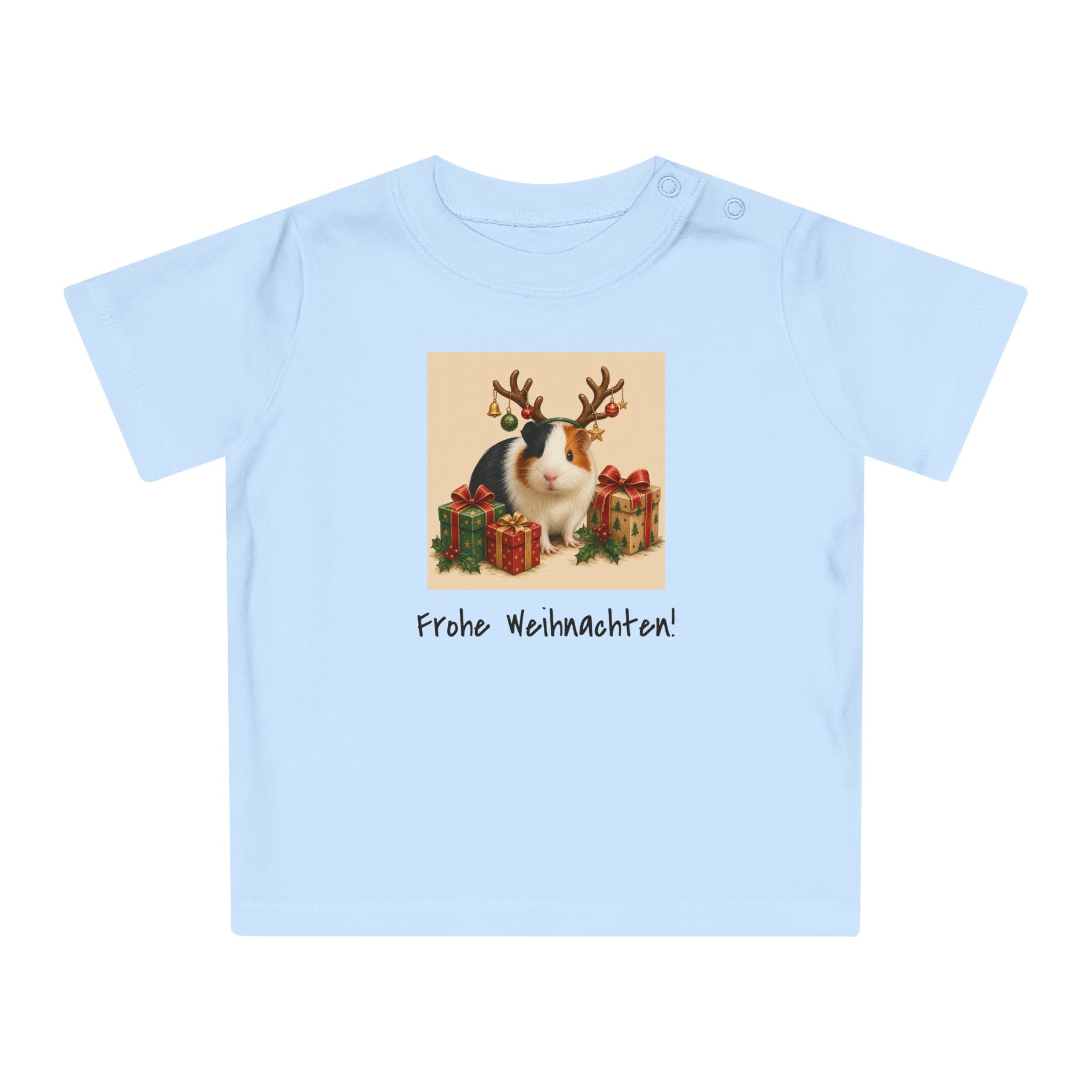 Personalisiertes Baby T-Shirt mit Haustier – Frohe Weihnachten