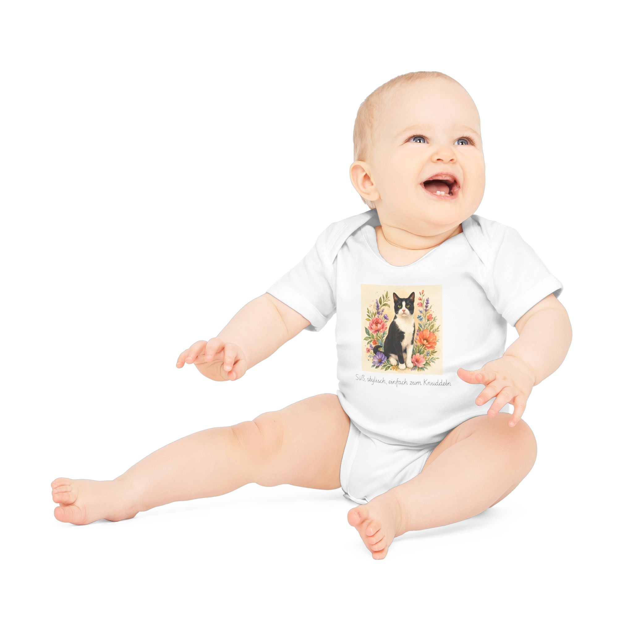 Personalisierter Baby-Body kurzarm Bio Baumwolle – Flora & Fauna