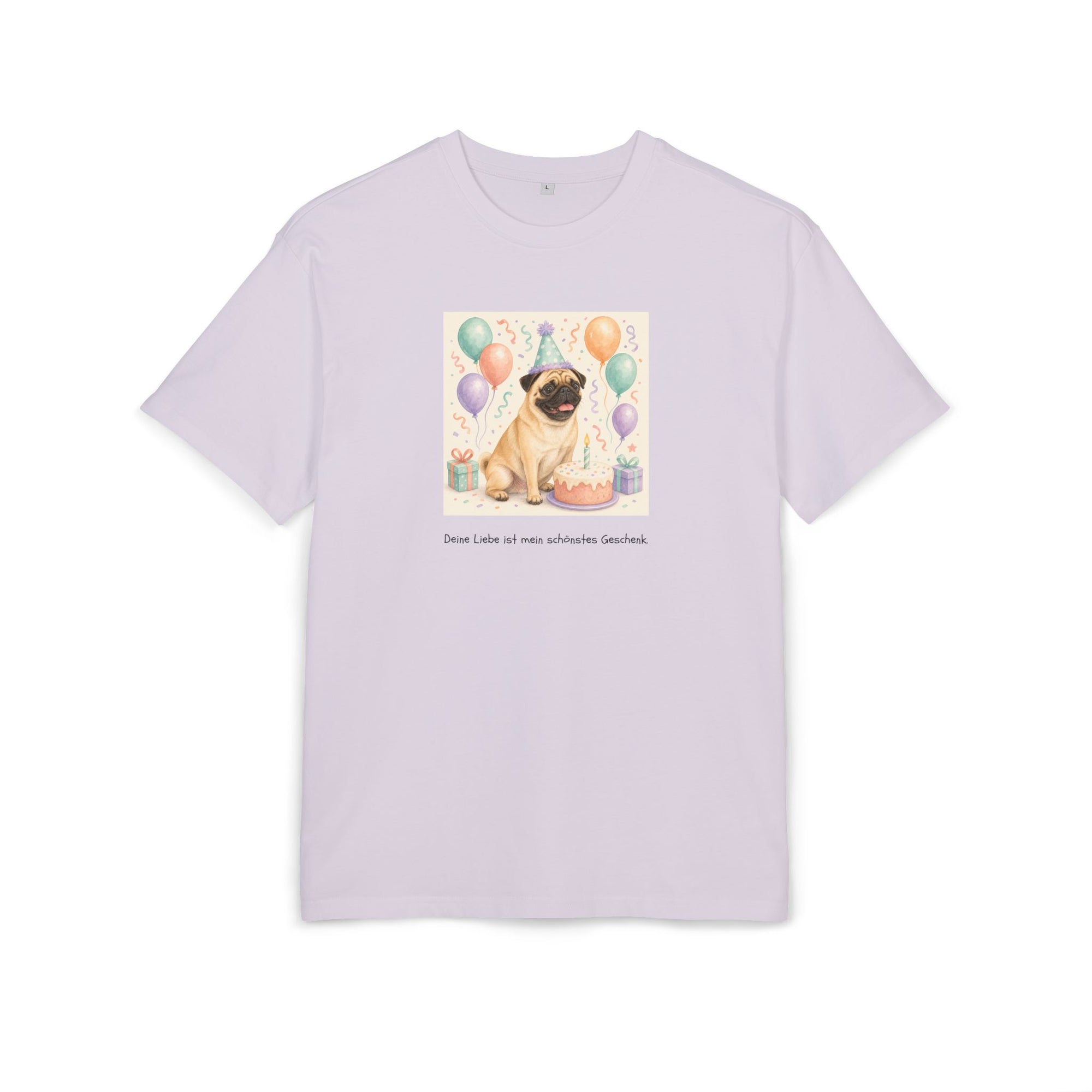 Personalisiertes Oversized Unisex T-Shirt mit Haustier – Birthday Time