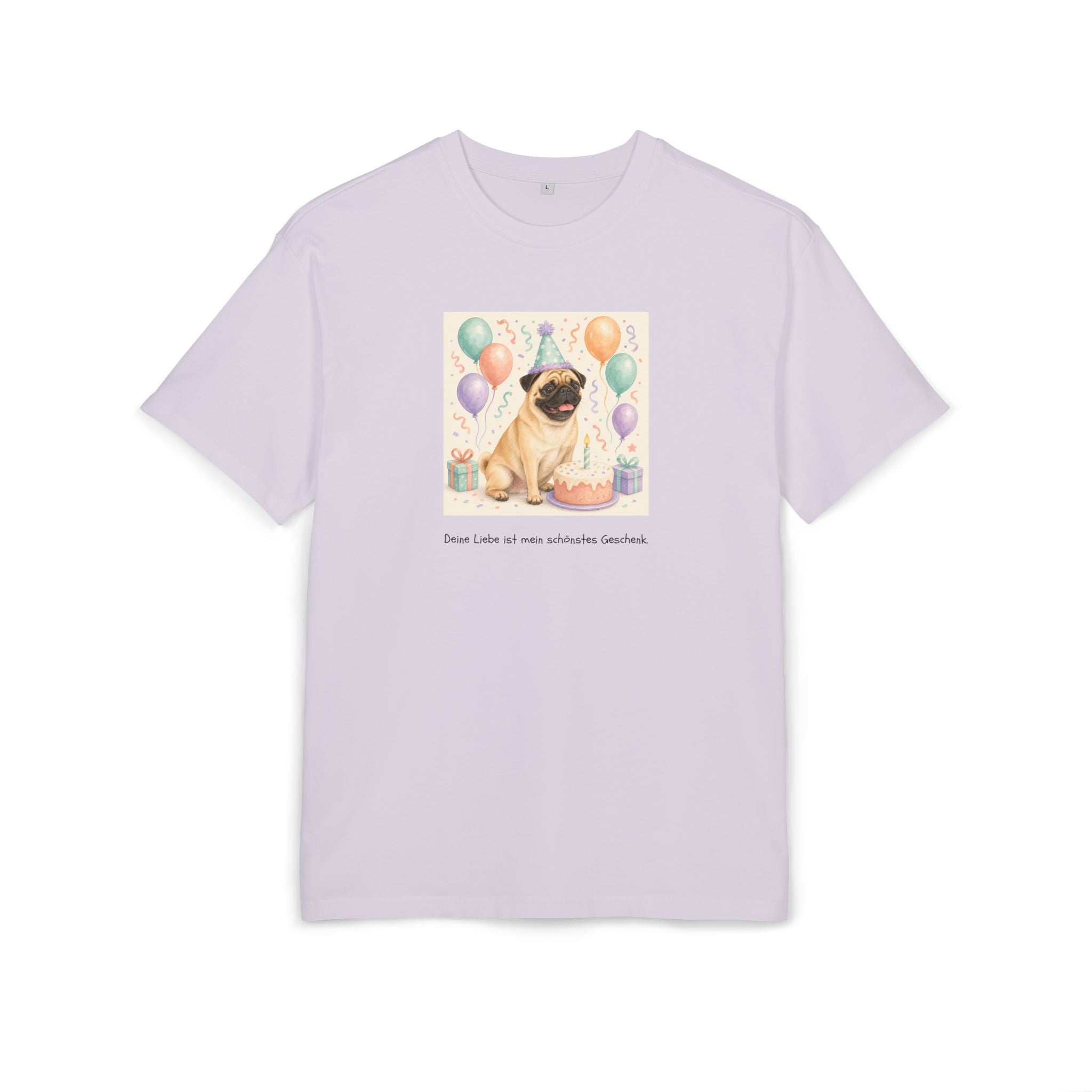 Personalisiertes Oversized Unisex T-Shirt mit Haustier – Birthday Time