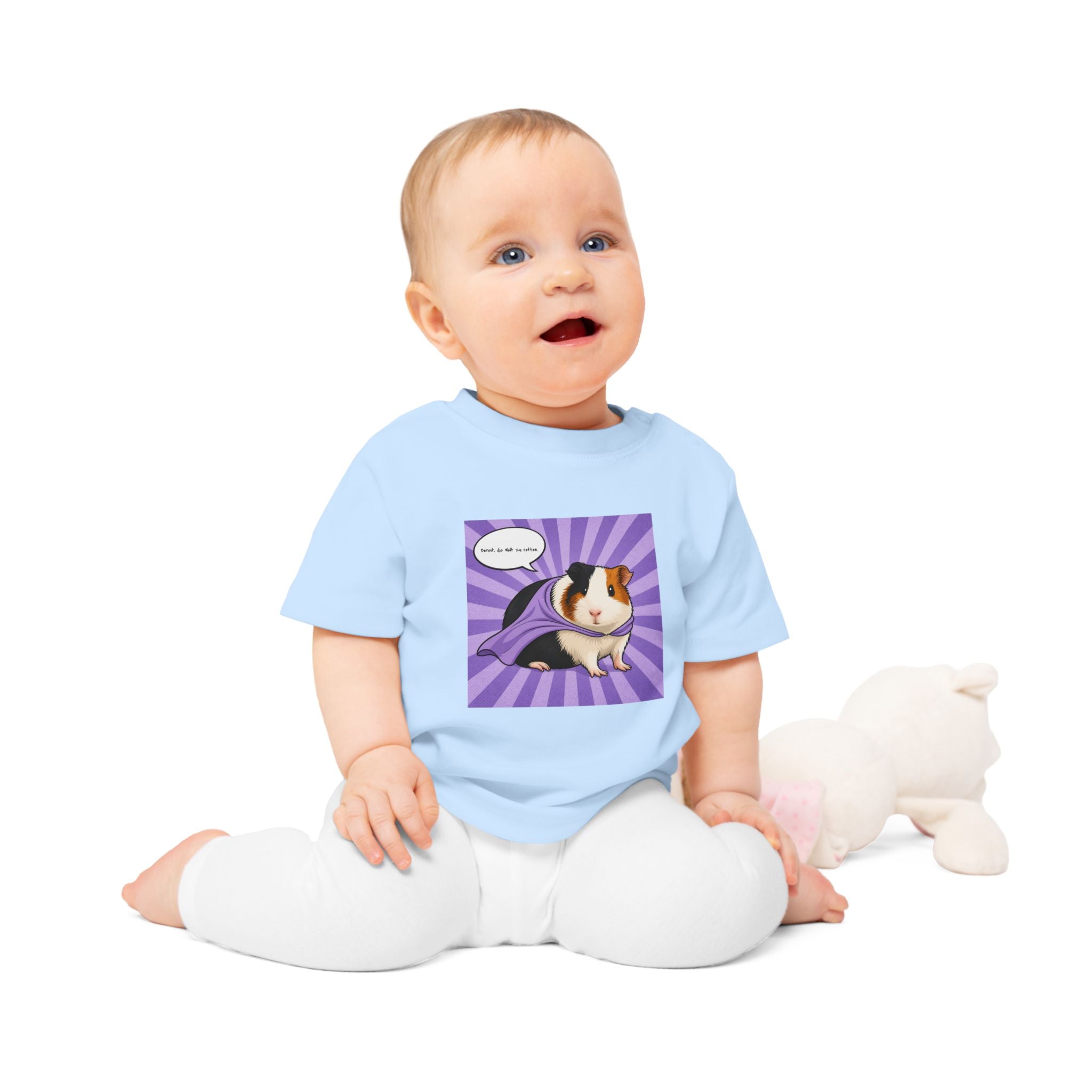 Personalisiertes Baby T-Shirt mit Haustier – Hero