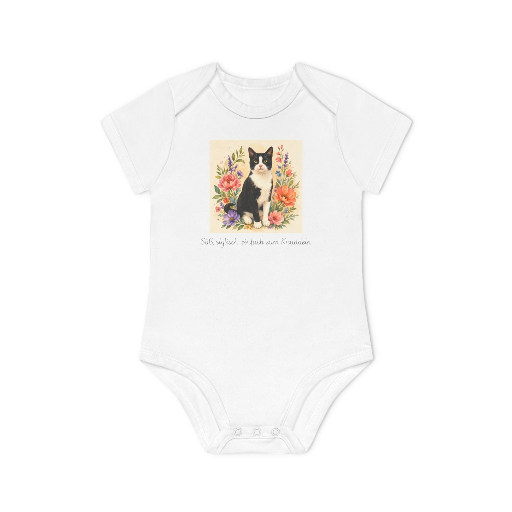 Personalisierter Baby-Body kurzarm Bio Baumwolle – Flora & Fauna