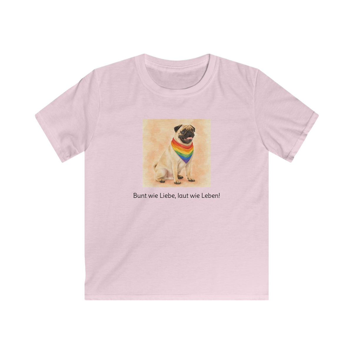 Personalisiertes Kinder T-Shirt mit Haustier – Regenbogen
