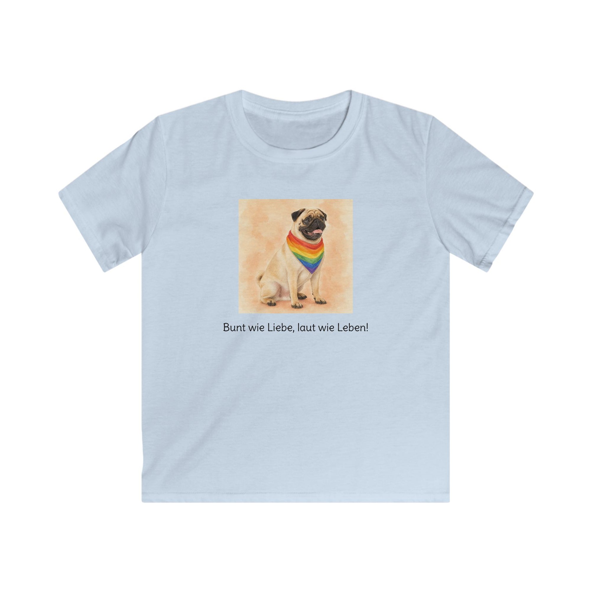 Personalisiertes Kinder T-Shirt mit Haustier – Regenbogen