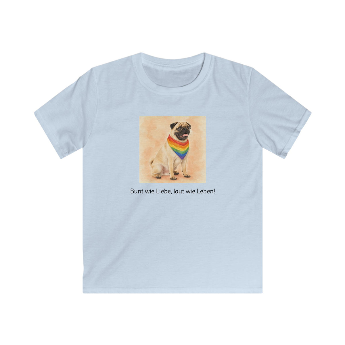 Personalisiertes Kinder T-Shirt mit Haustier – Regenbogen