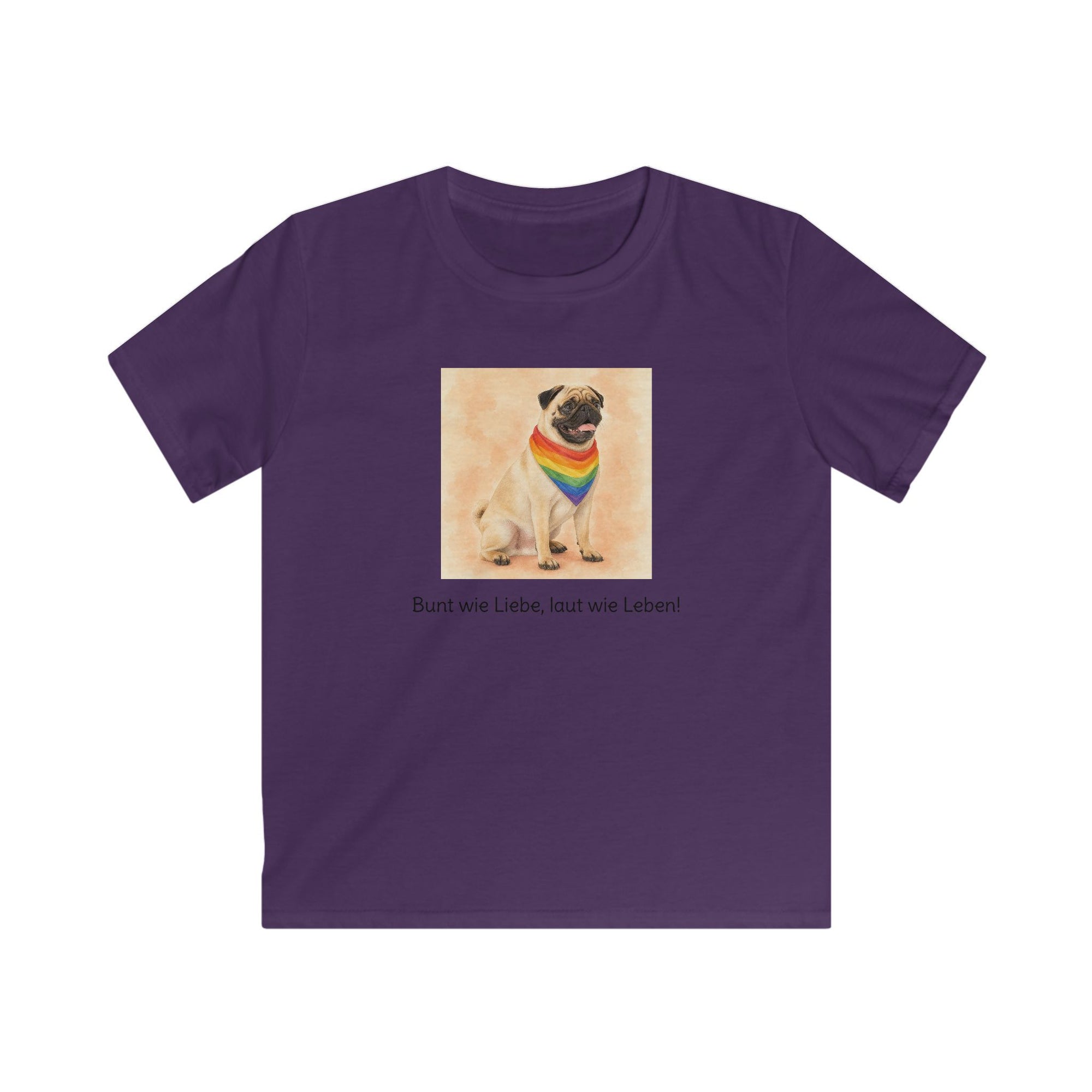 Personalisiertes Kinder T-Shirt mit Haustier – Regenbogen