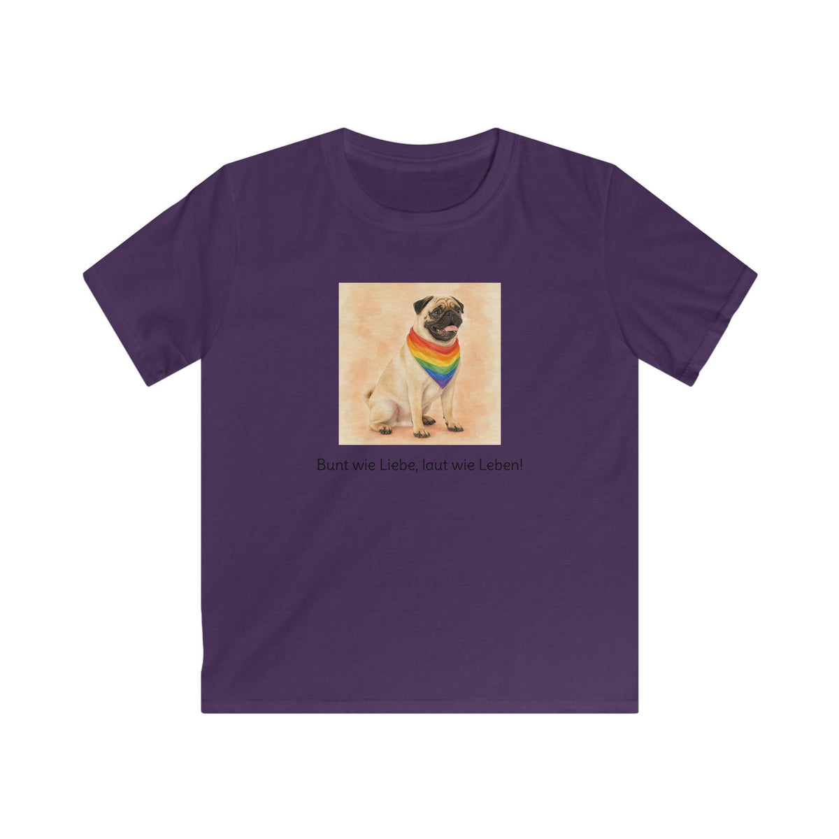 Personalisiertes Kinder T-Shirt mit Haustier – Regenbogen