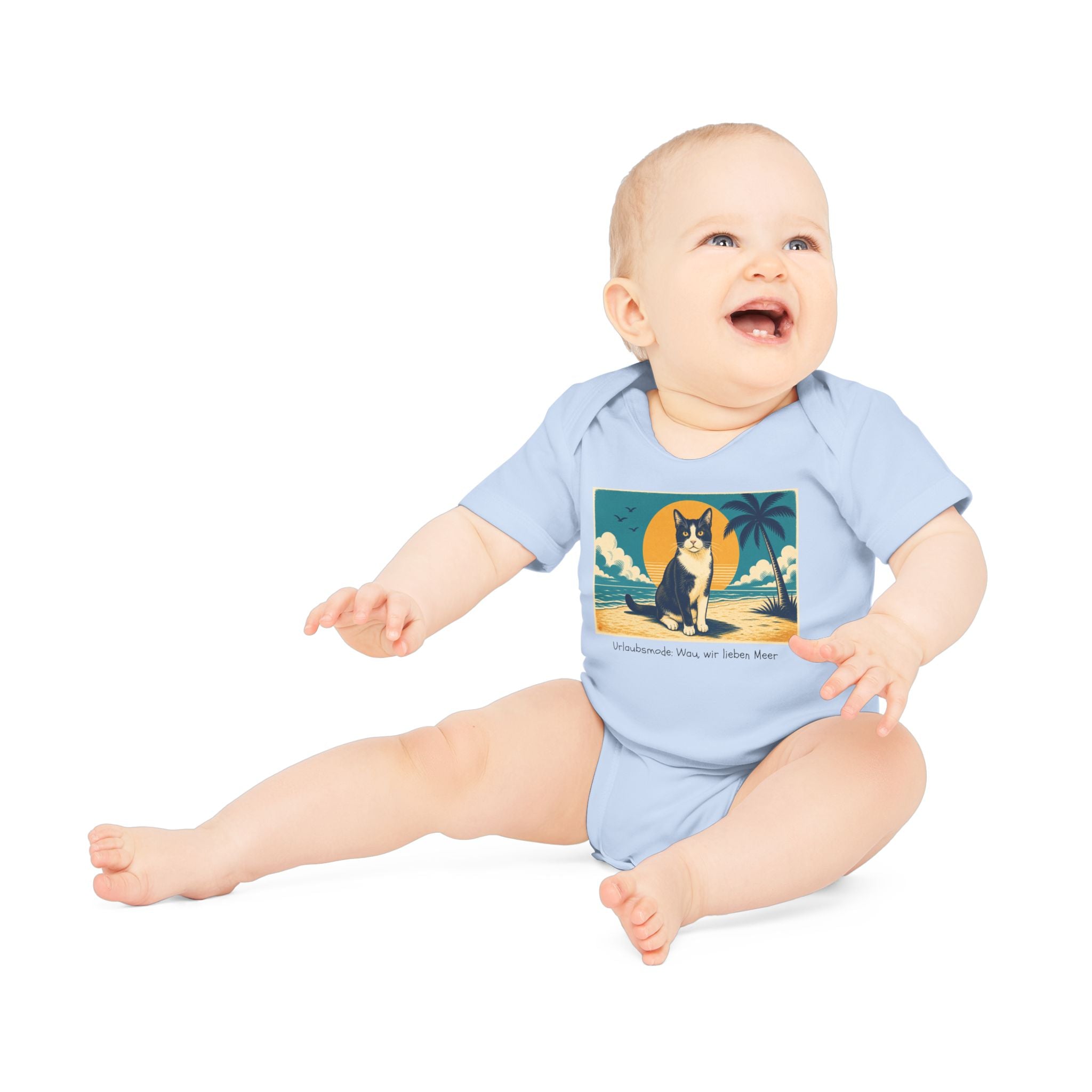 Personalisierter Baby-Body kurzarm Bio Baumwolle – Summer Vibes