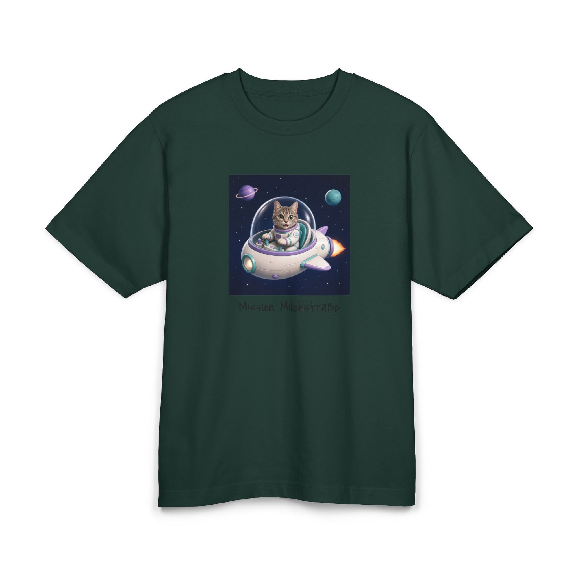 Personalisiertes Premium Unisex T-Shirt mit Haustier – Spaceship
