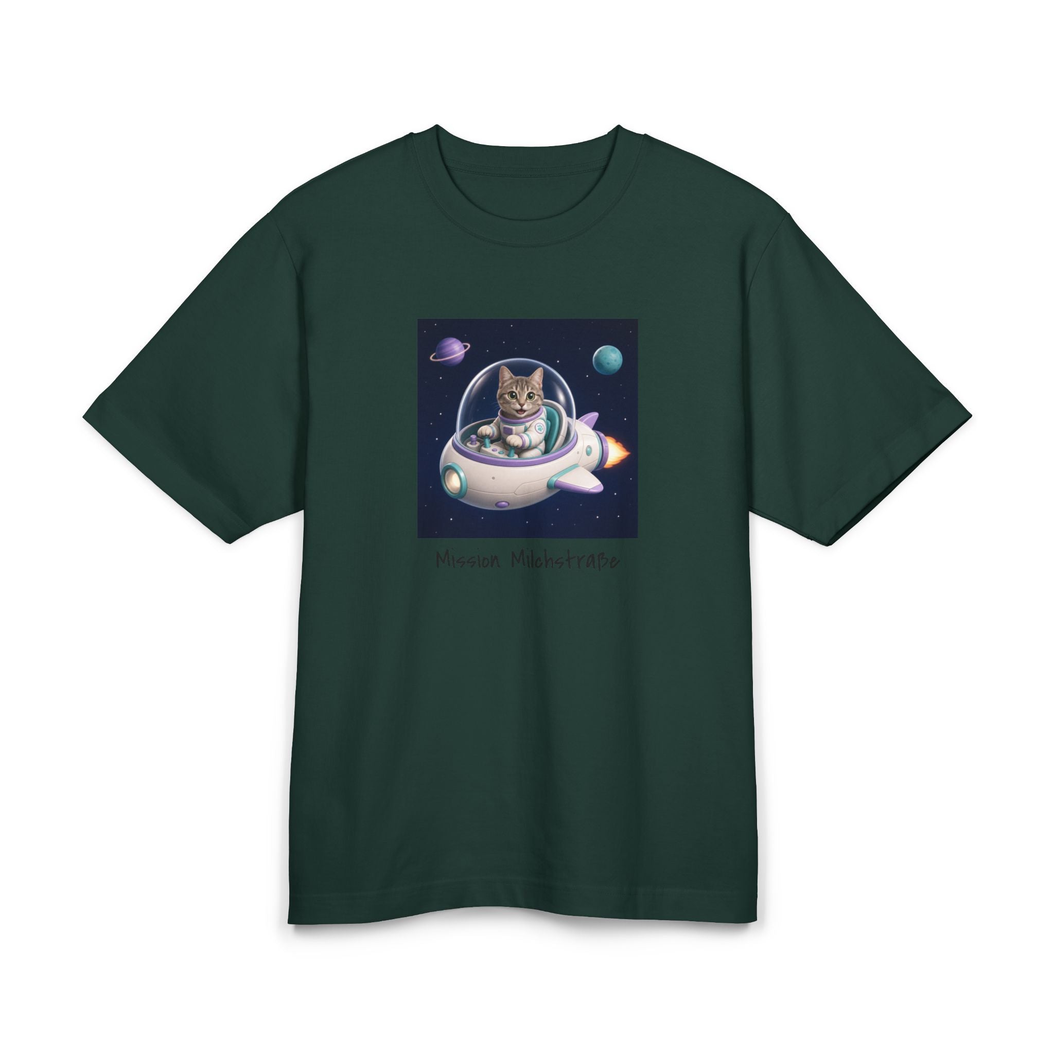 Personalisiertes Premium Unisex T-Shirt mit Haustier – Spaceship