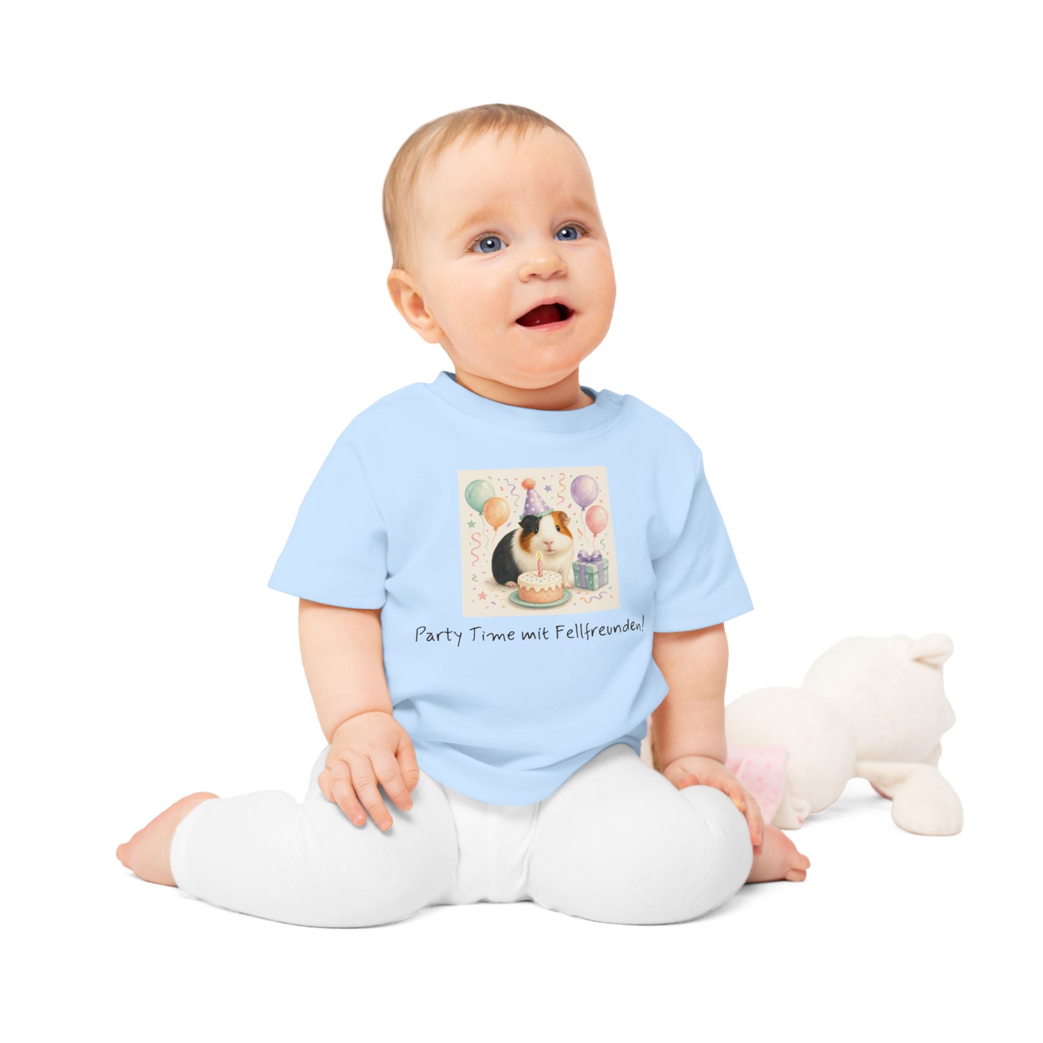 Personalisiertes Baby T-Shirt mit Haustier – Birthday Time