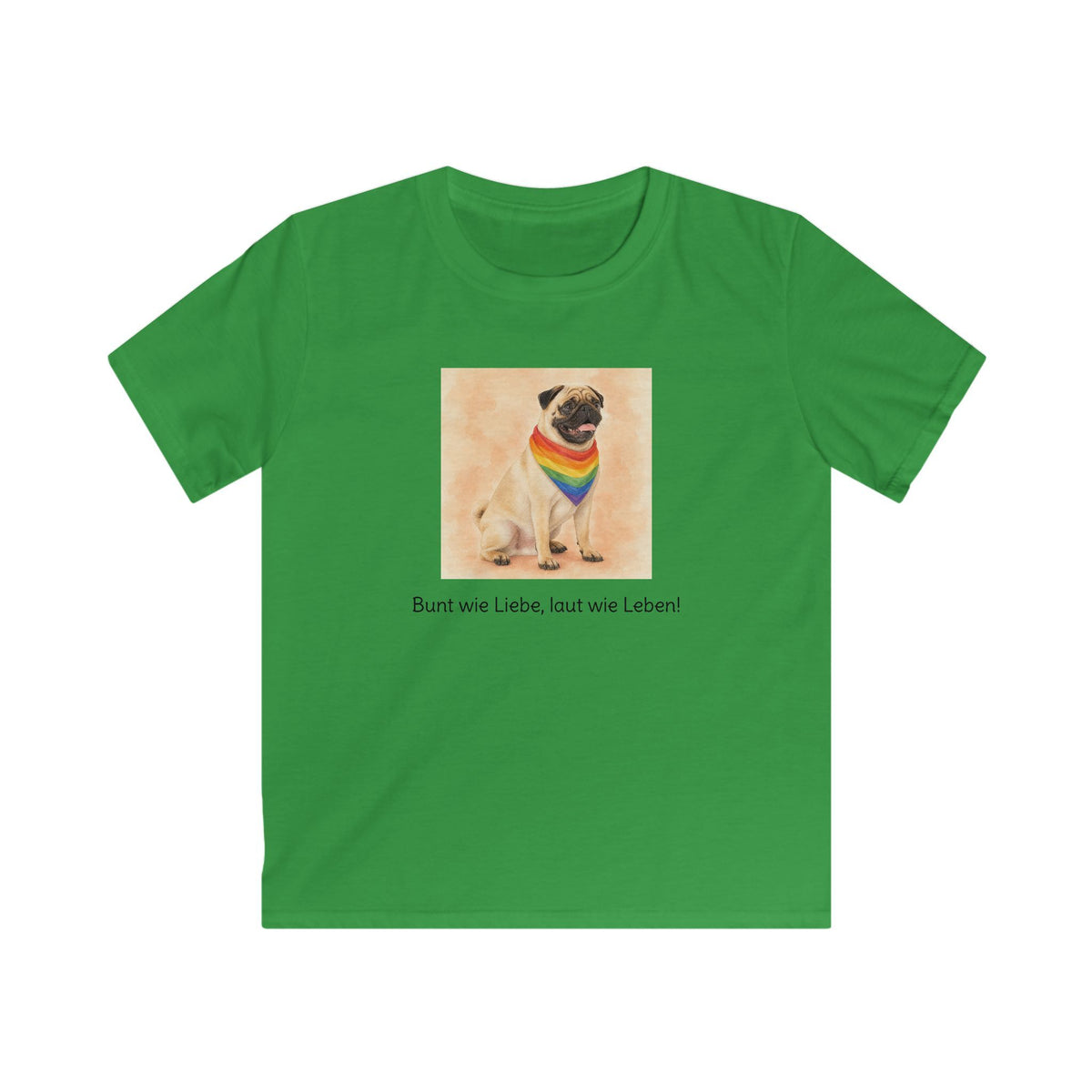 Personalisiertes Kinder T-Shirt mit Haustier – Regenbogen