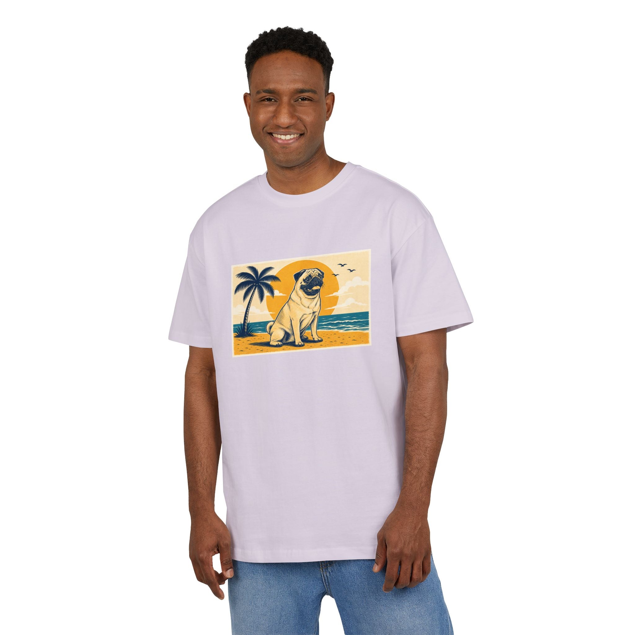 Personalisiertes Oversized Unisex T-Shirt mit Haustier – Summer Vibes
