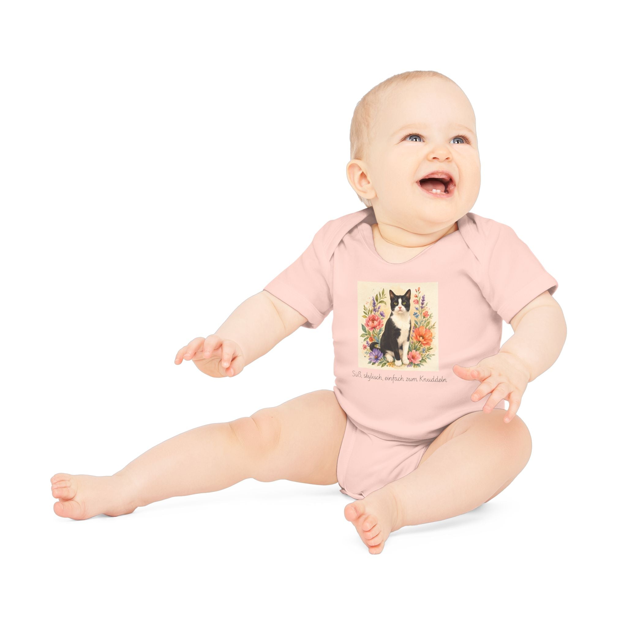Personalisierter Baby-Body kurzarm Bio Baumwolle – Flora & Fauna