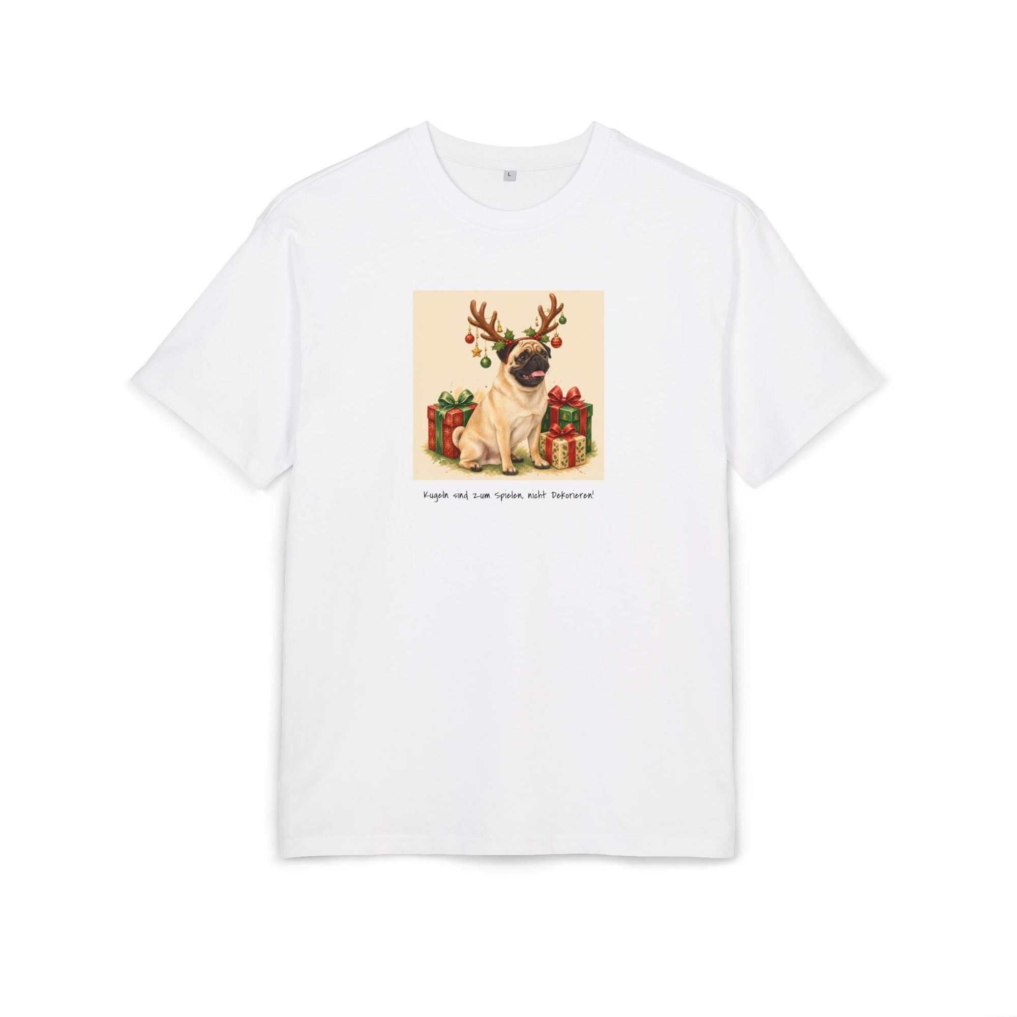 Personalisiertes Oversized Unisex T-Shirt mit Haustier – Frohe Weihnachten