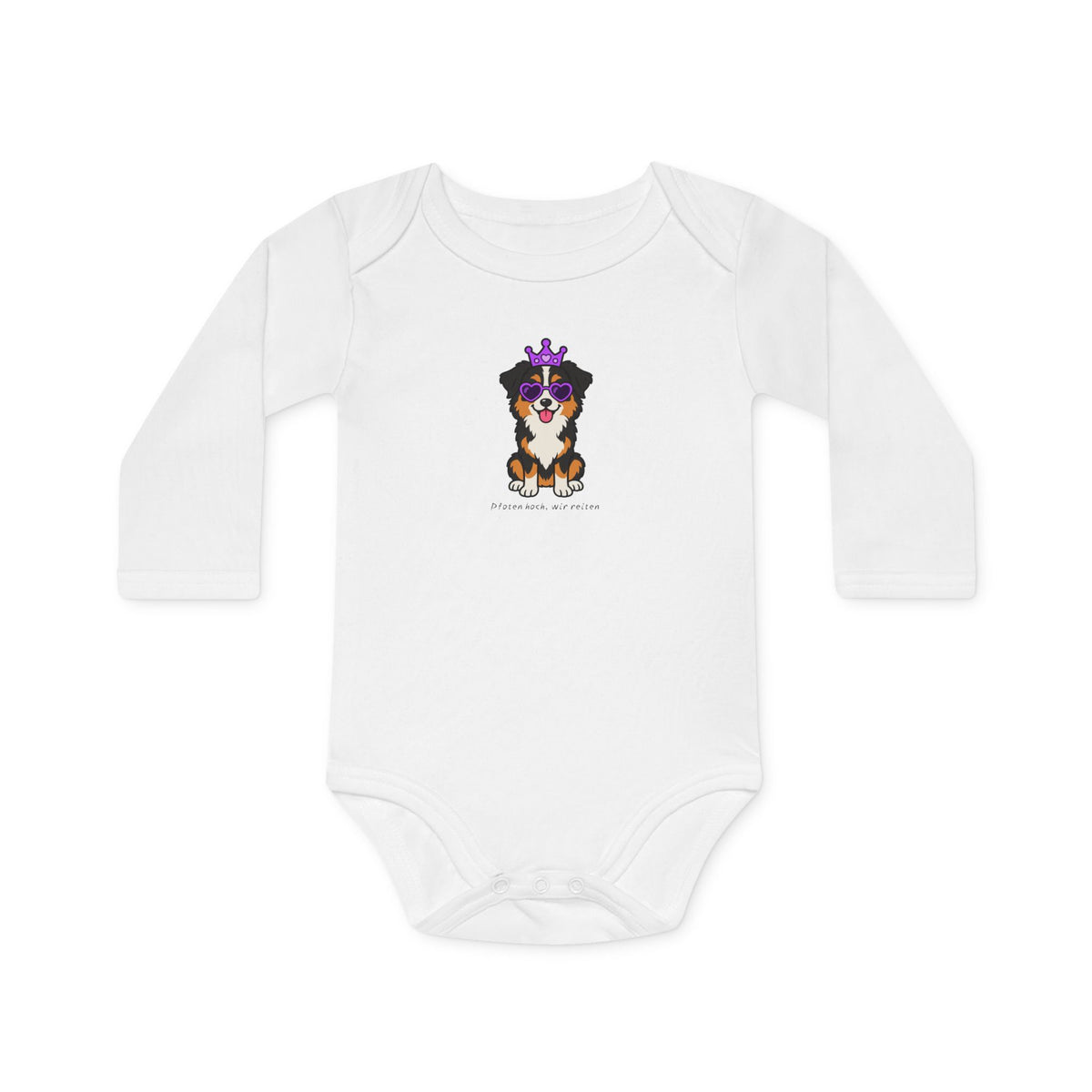 Personalisierter Baby-Body langarm Bio Baumwolle – Purple Queen