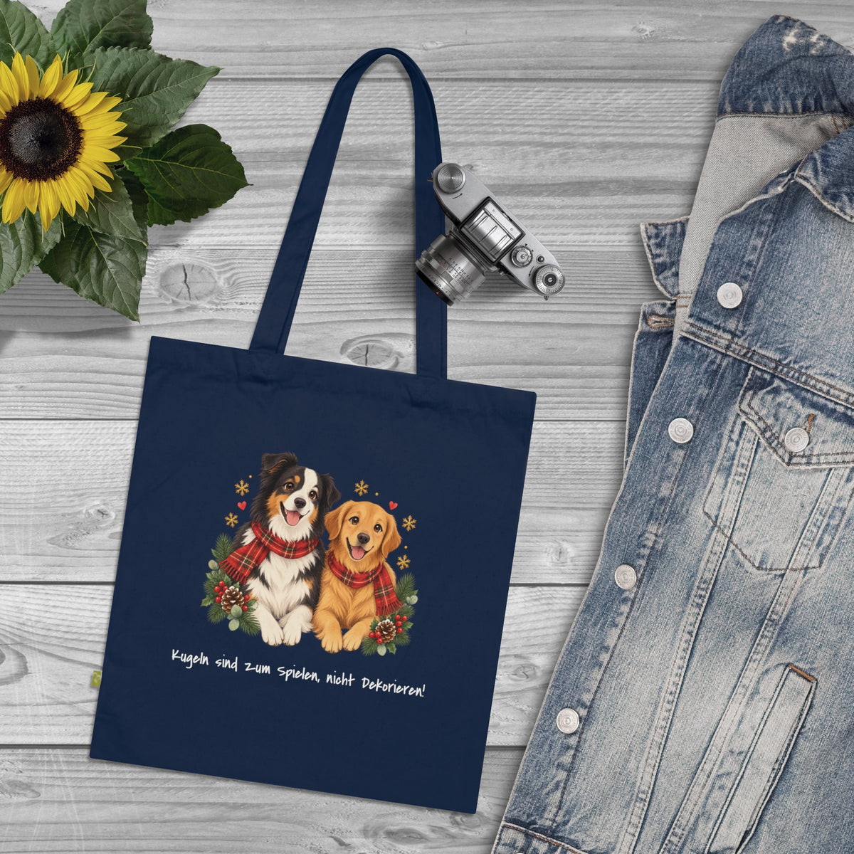 Personalisierte Baumwolltasche mit Haustier – Weihnachtsgeschenk