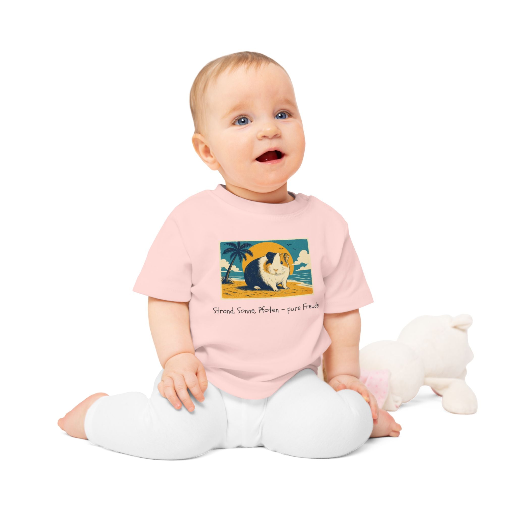 Personalisiertes Baby T-Shirt mit Haustier – Summer Vibes
