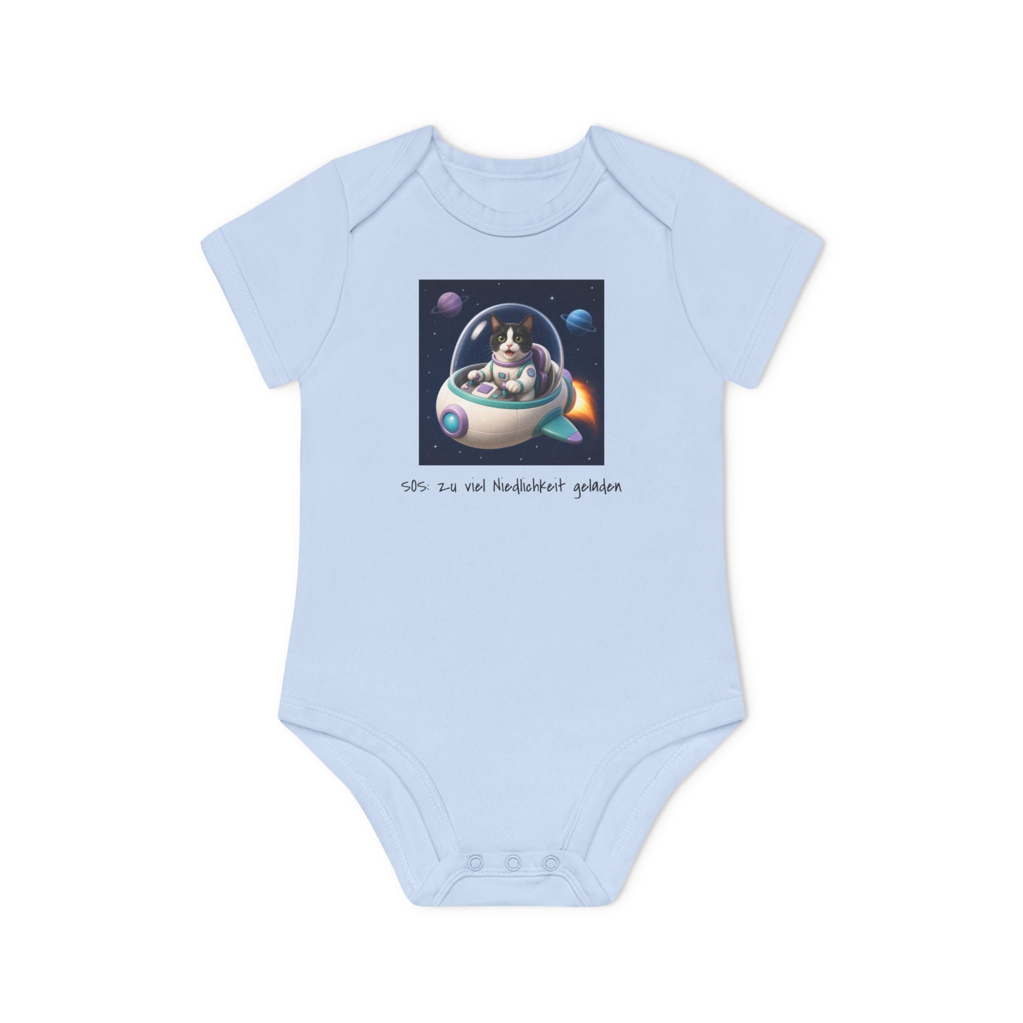 Personalisierter Baby-Body kurzarm Bio Baumwolle – Spaceship