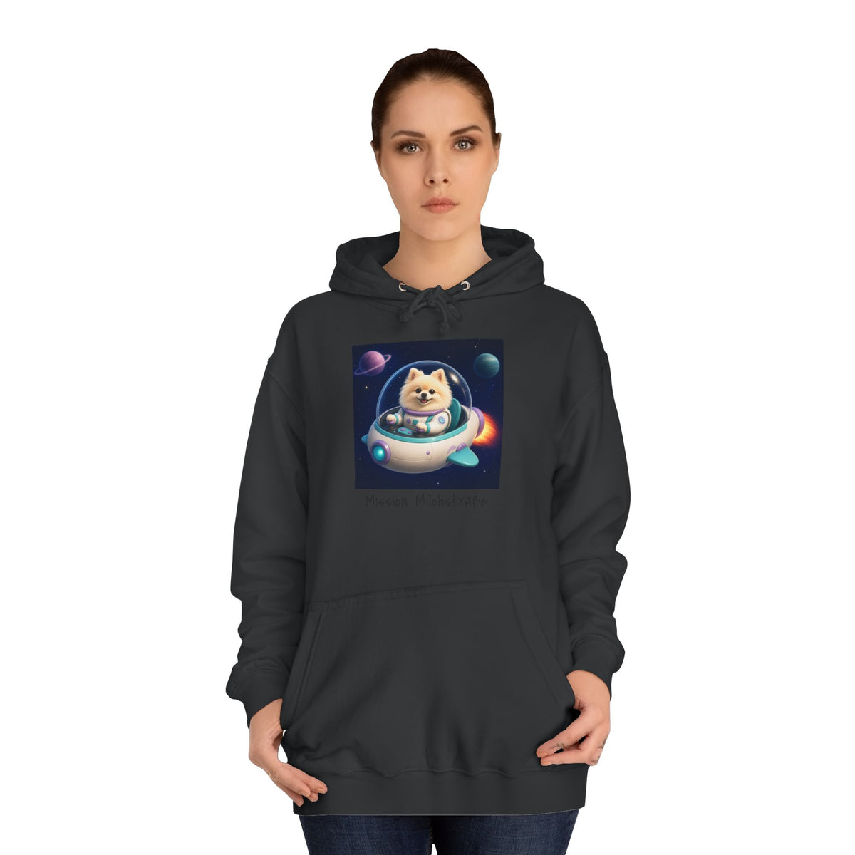 Personalisierter Unisex Hoodie mit Haustier – Spaceship