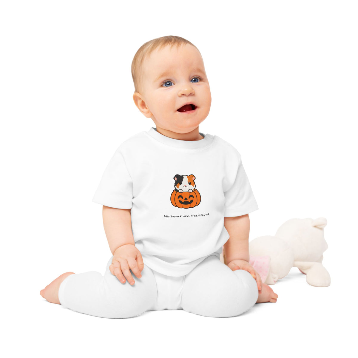 Personalisiertes Baby T-Shirt mit Haustier – Halloween Pet