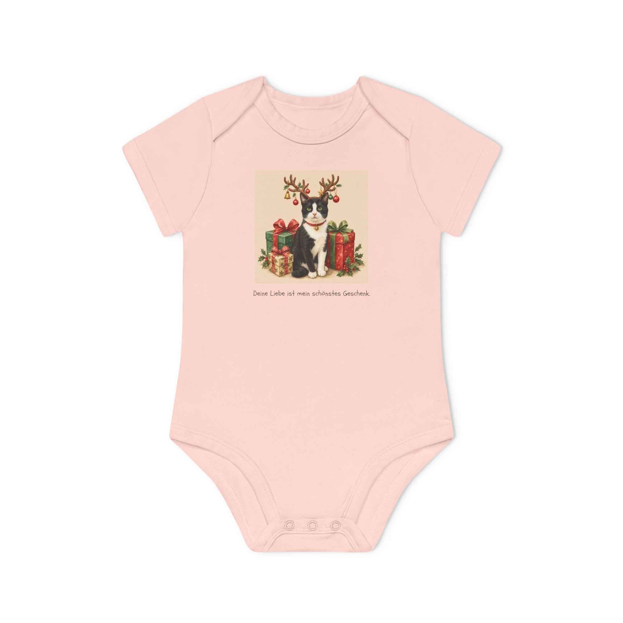 Personalisierter Baby-Body kurzarm Bio Baumwolle – Frohe Weihnachten