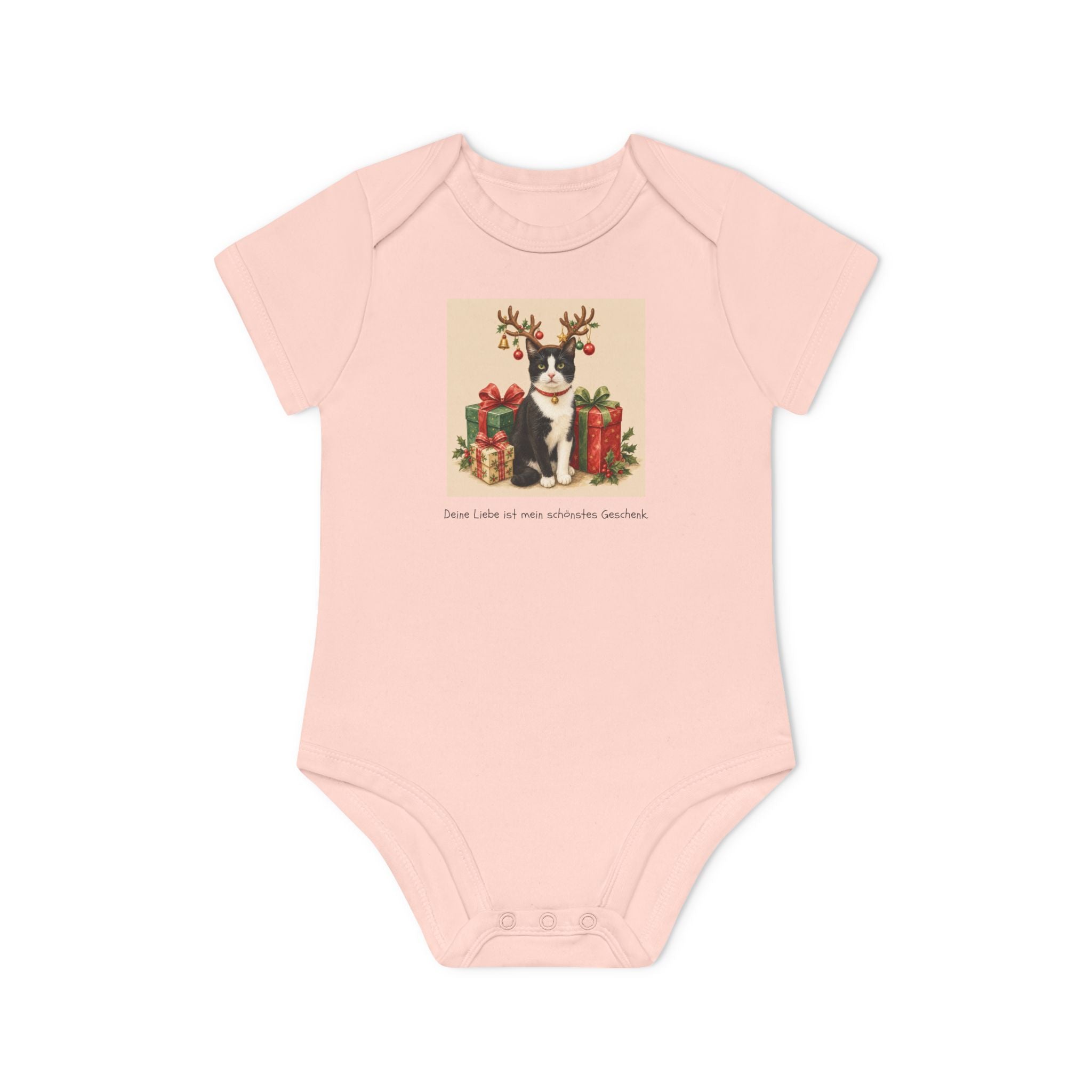Personalisierter Baby-Body kurzarm Bio Baumwolle – Frohe Weihnachten