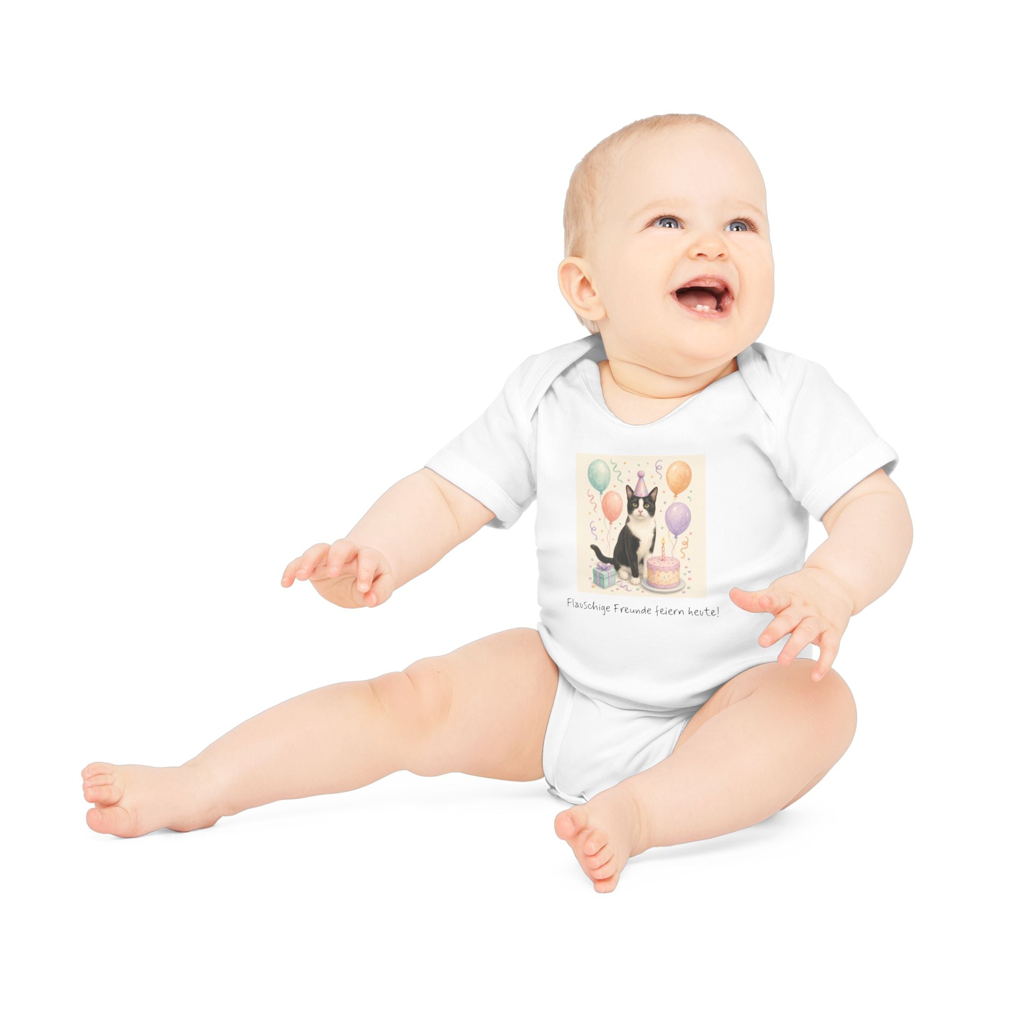 Personalisierter Baby-Body kurzarm Bio Baumwolle – Birthday Time