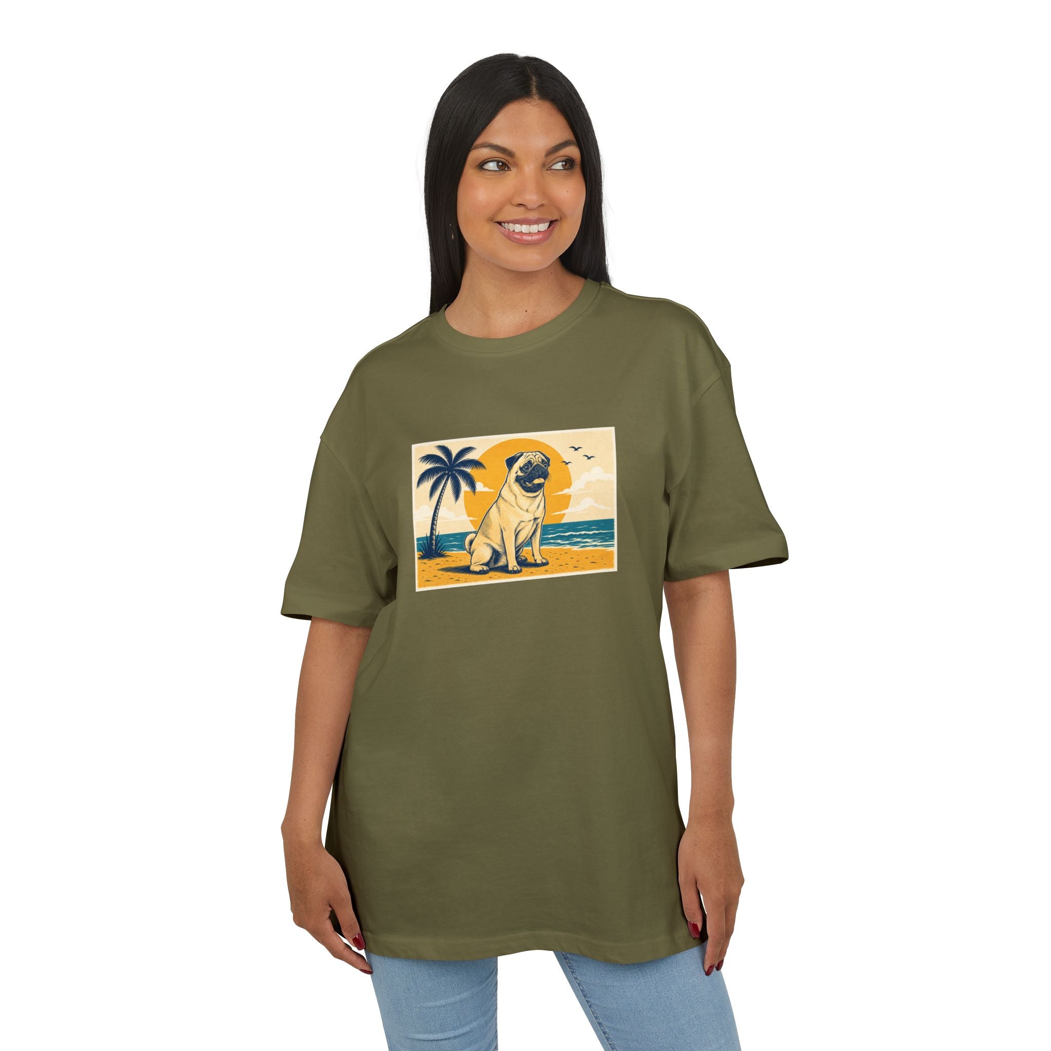 Personalisiertes Oversized Unisex T-Shirt mit Haustier – Summer Vibes