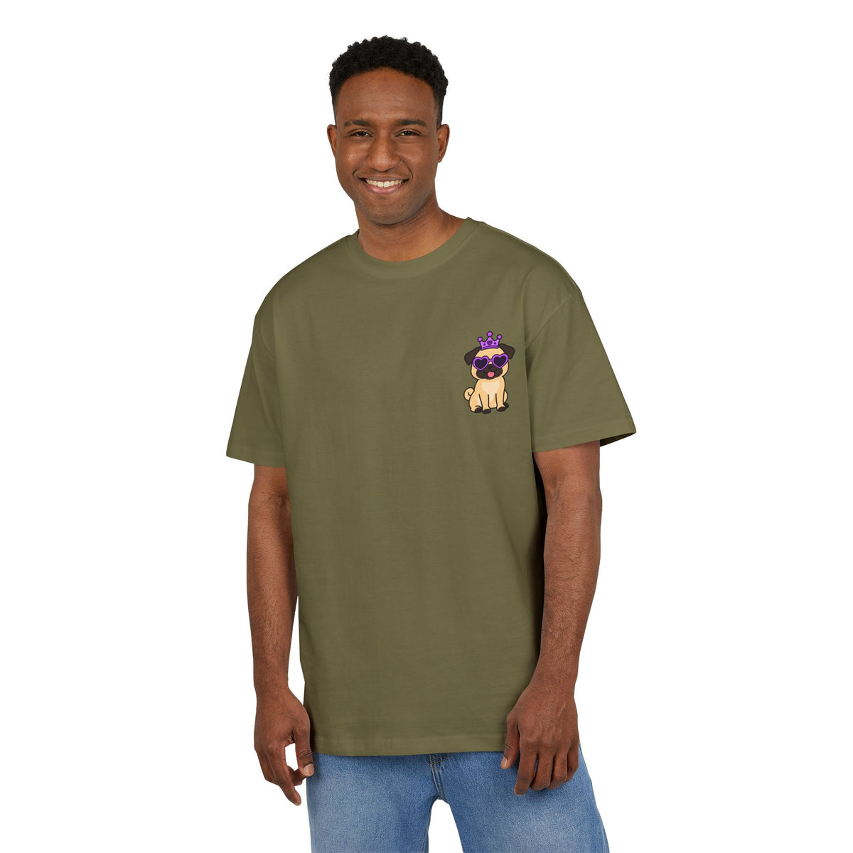 Personalisiertes Oversized Unisex T-Shirt mit Haustier –  Purple Queen