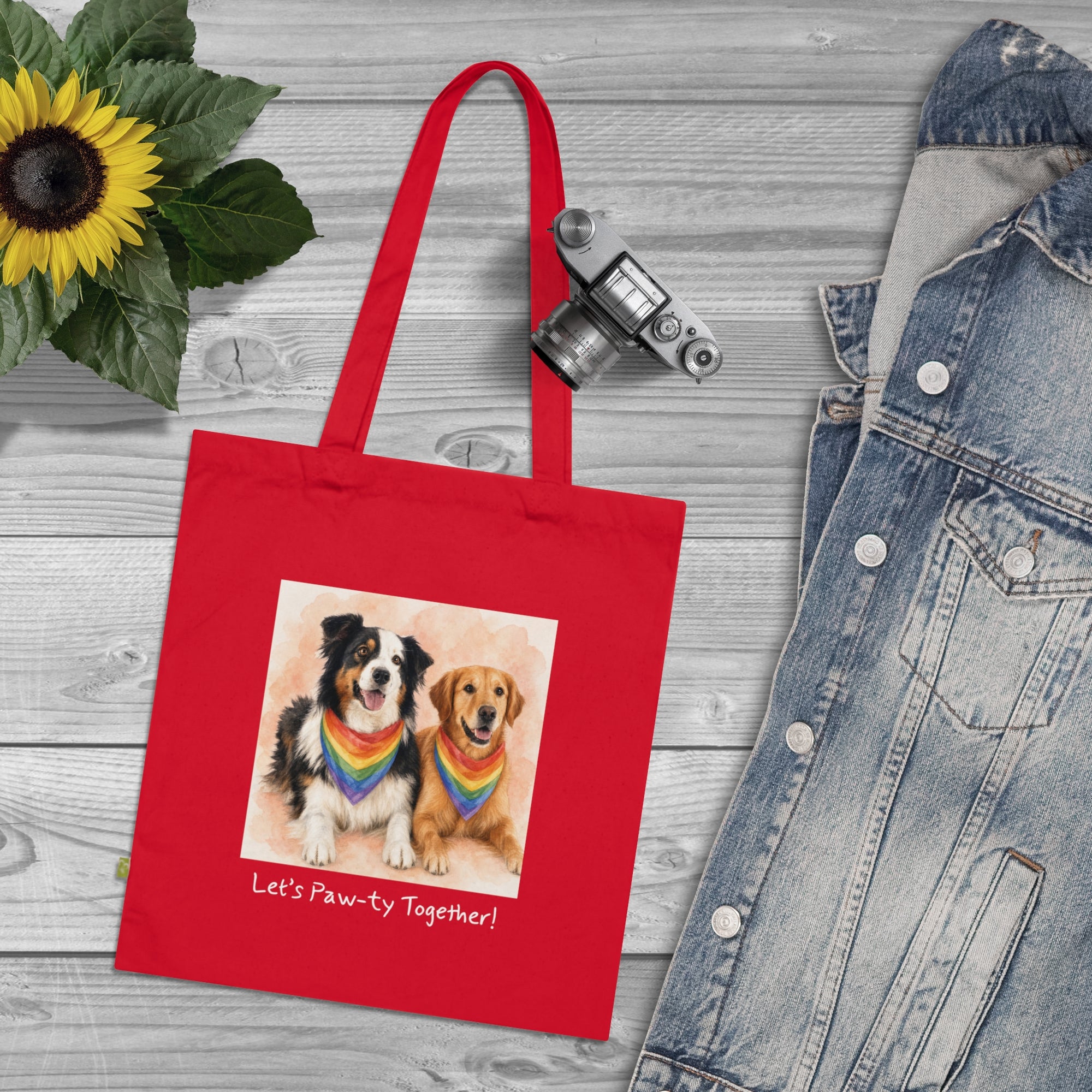 Personalisierte Baumwolltasche mit Haustier – Regenbogen