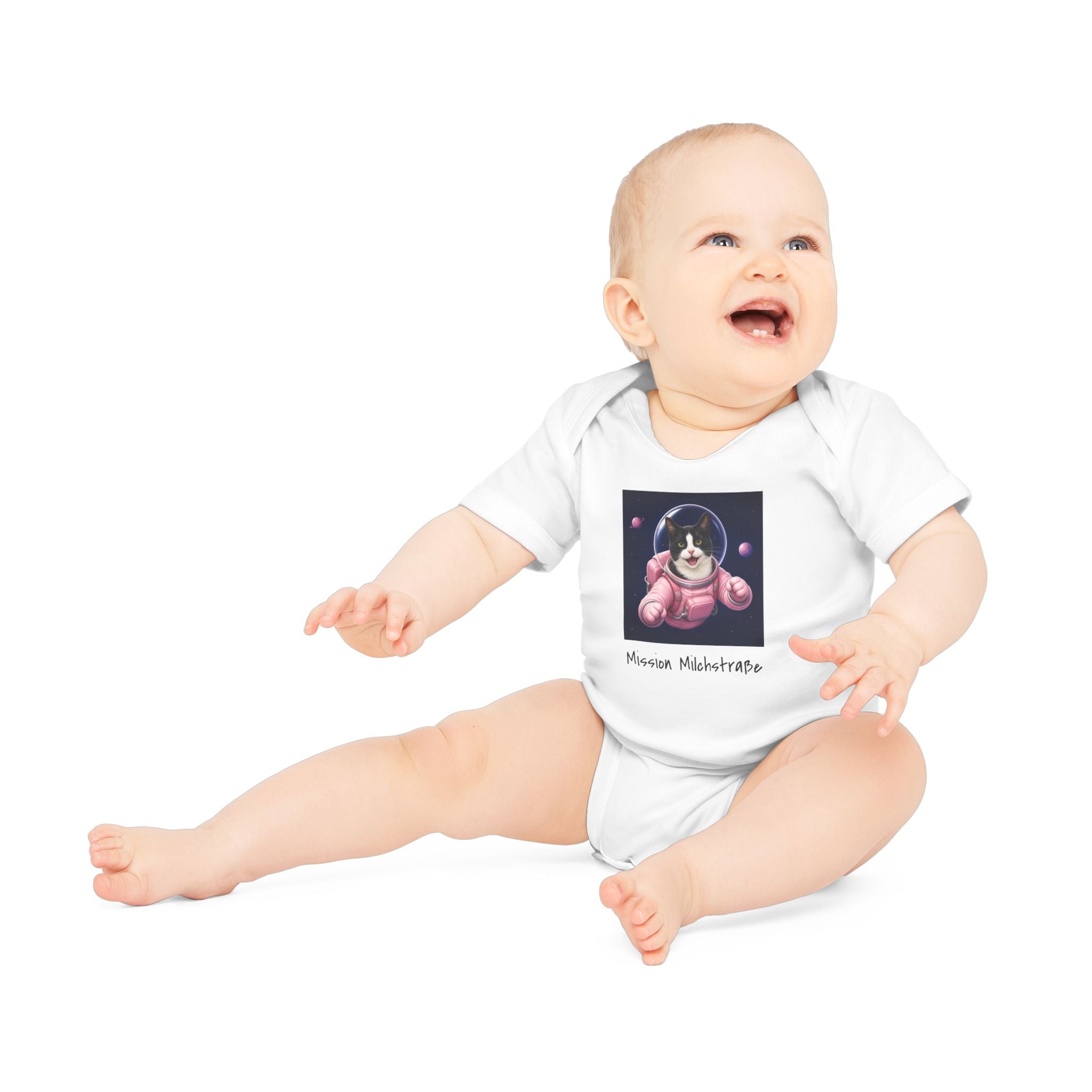 Personalisierter Baby-Body kurzarm Bio Baumwolle – Astronaut