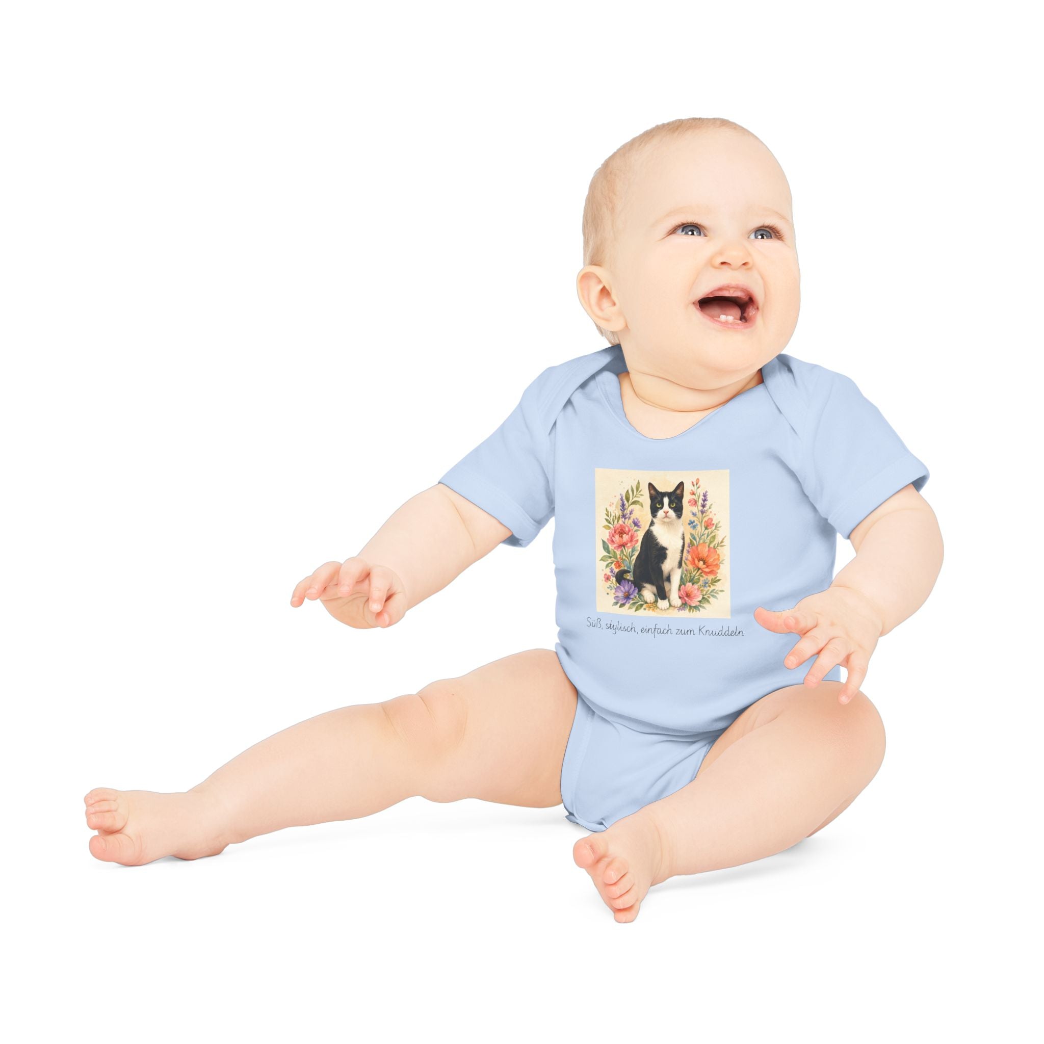 Personalisierter Baby-Body kurzarm Bio Baumwolle – Flora & Fauna