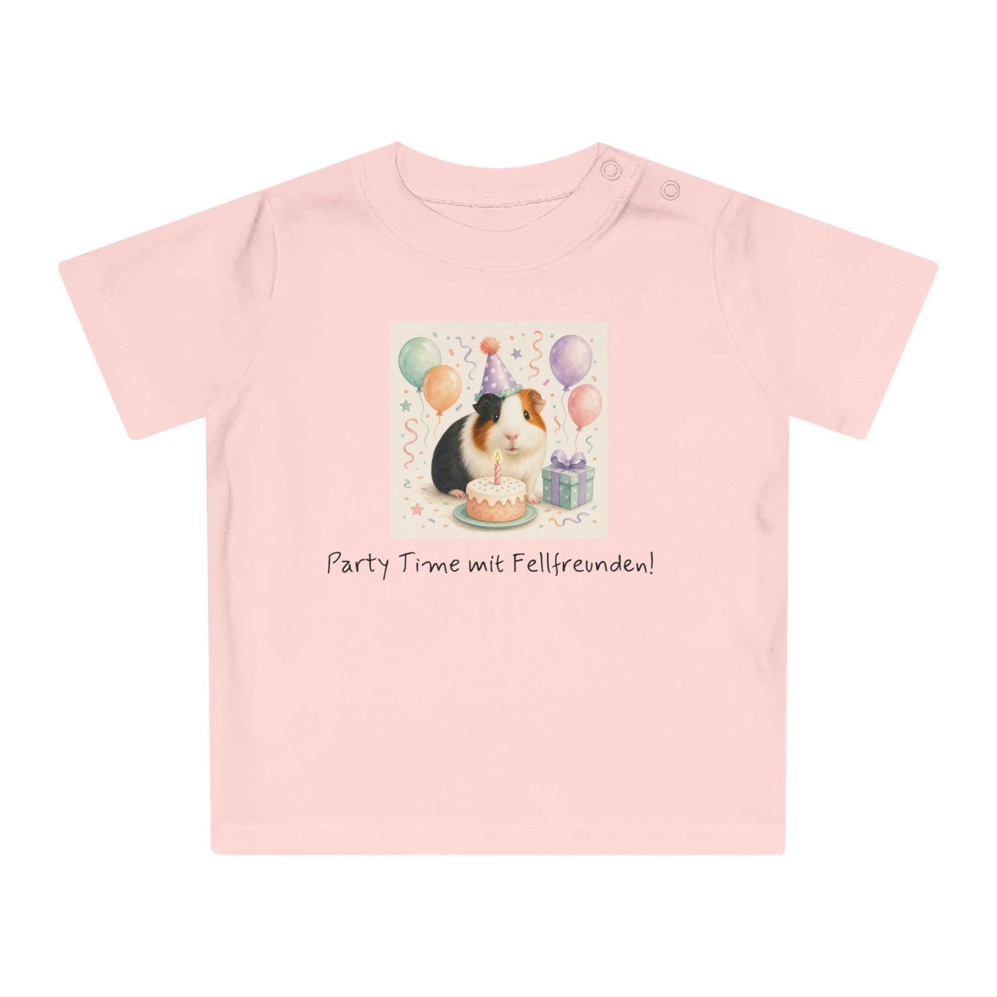Personalisiertes Baby T-Shirt mit Haustier – Birthday Time