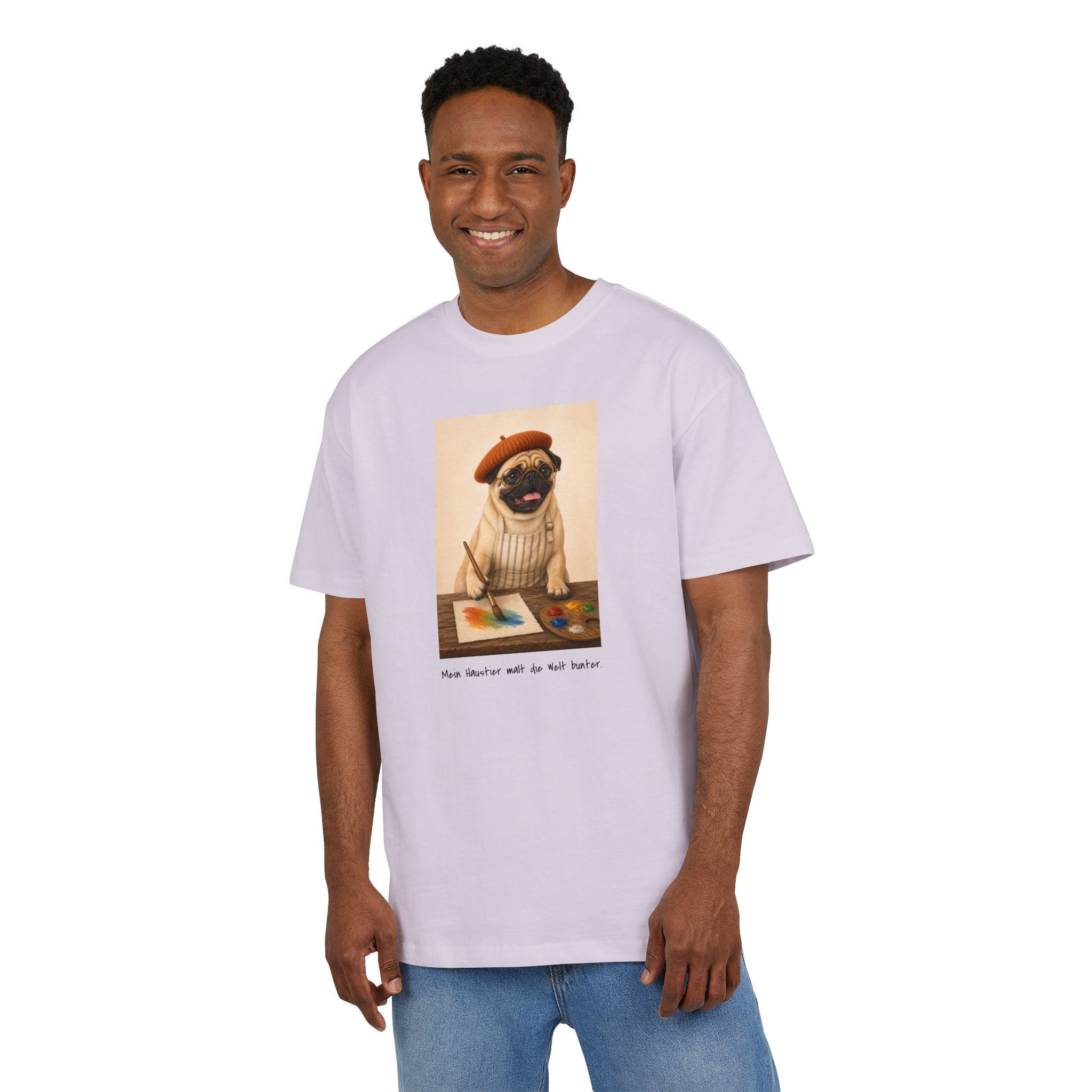 Personalisiertes Oversized Unisex T-Shirt mit Haustier – The Artist