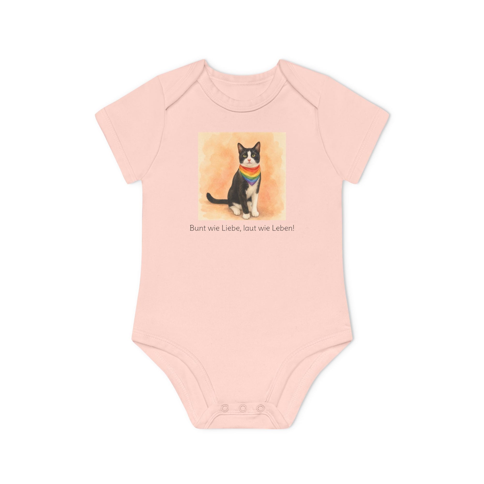 Personalisierter Baby-Body kurzarm Bio Baumwolle – Regenbogen