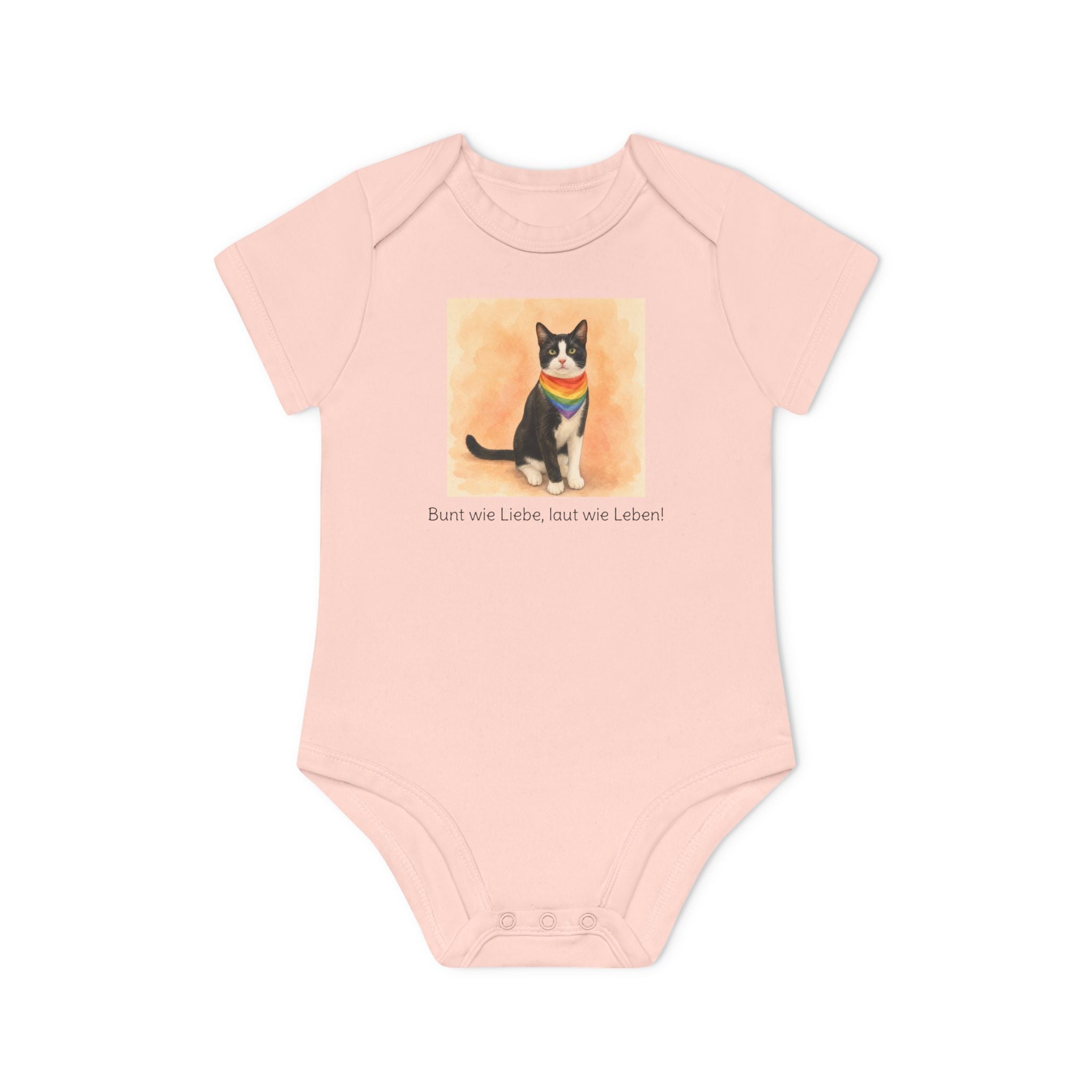 Personalisierter Baby-Body kurzarm Bio Baumwolle – Regenbogen