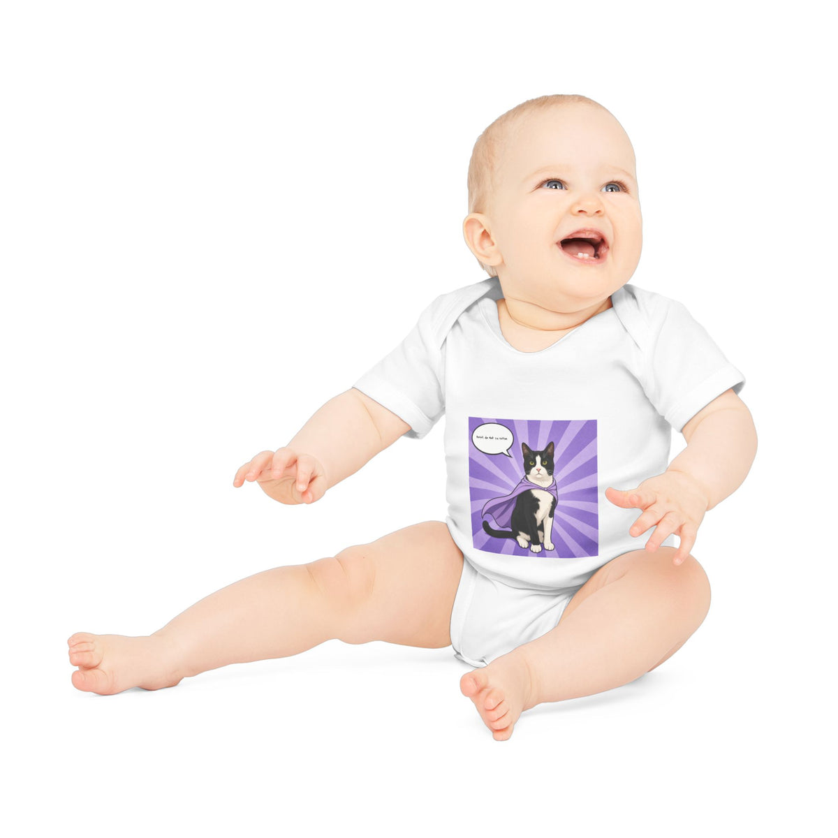 Personalisierter Baby-Body kurzarm Bio Baumwolle – Hero