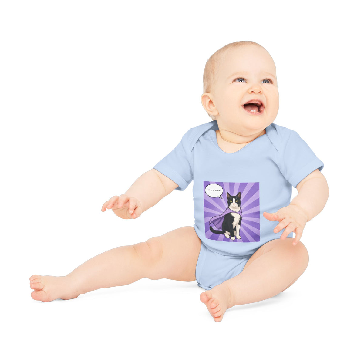 Personalisierter Baby-Body kurzarm Bio Baumwolle – Hero
