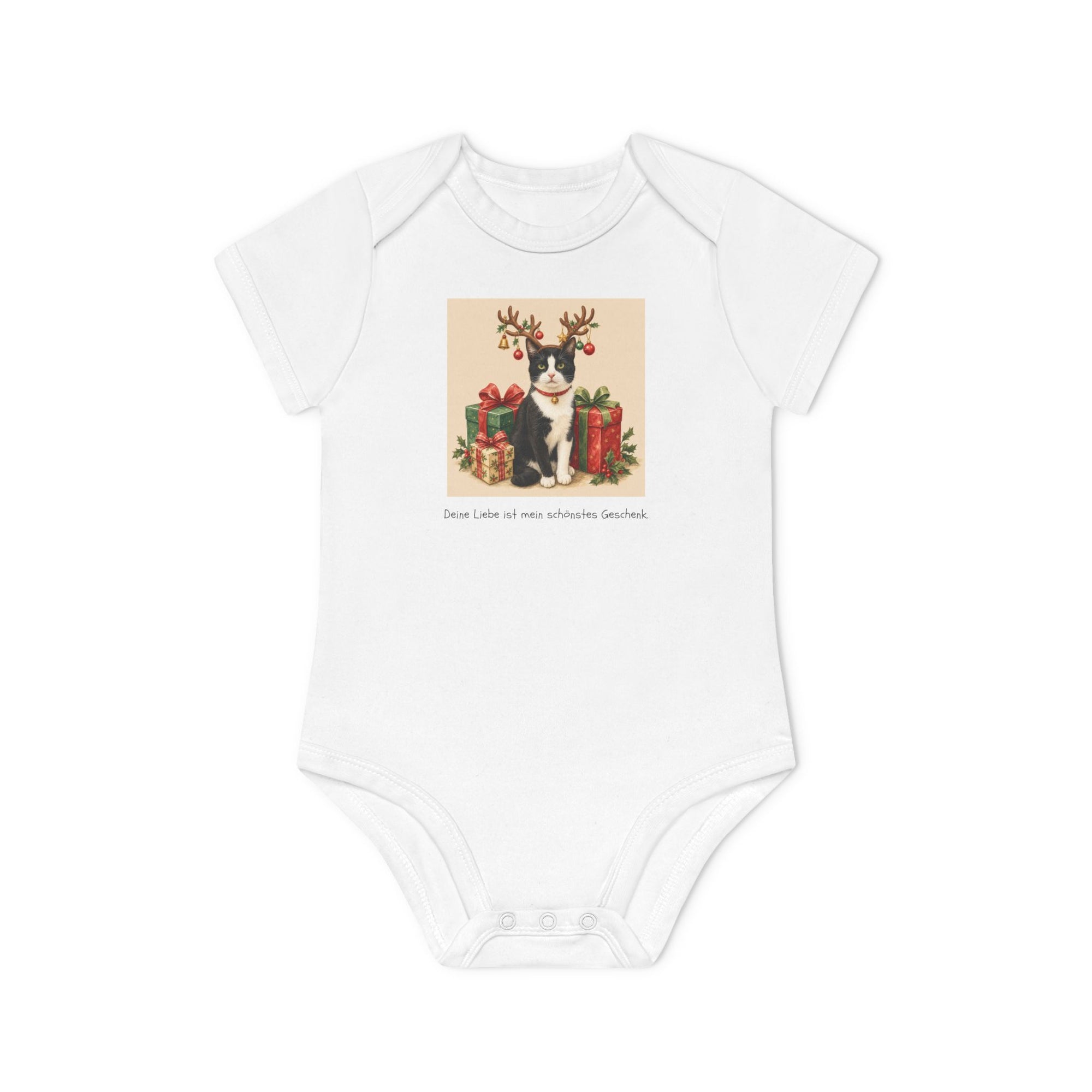 Personalisierter Baby-Body kurzarm Bio Baumwolle – Frohe Weihnachten