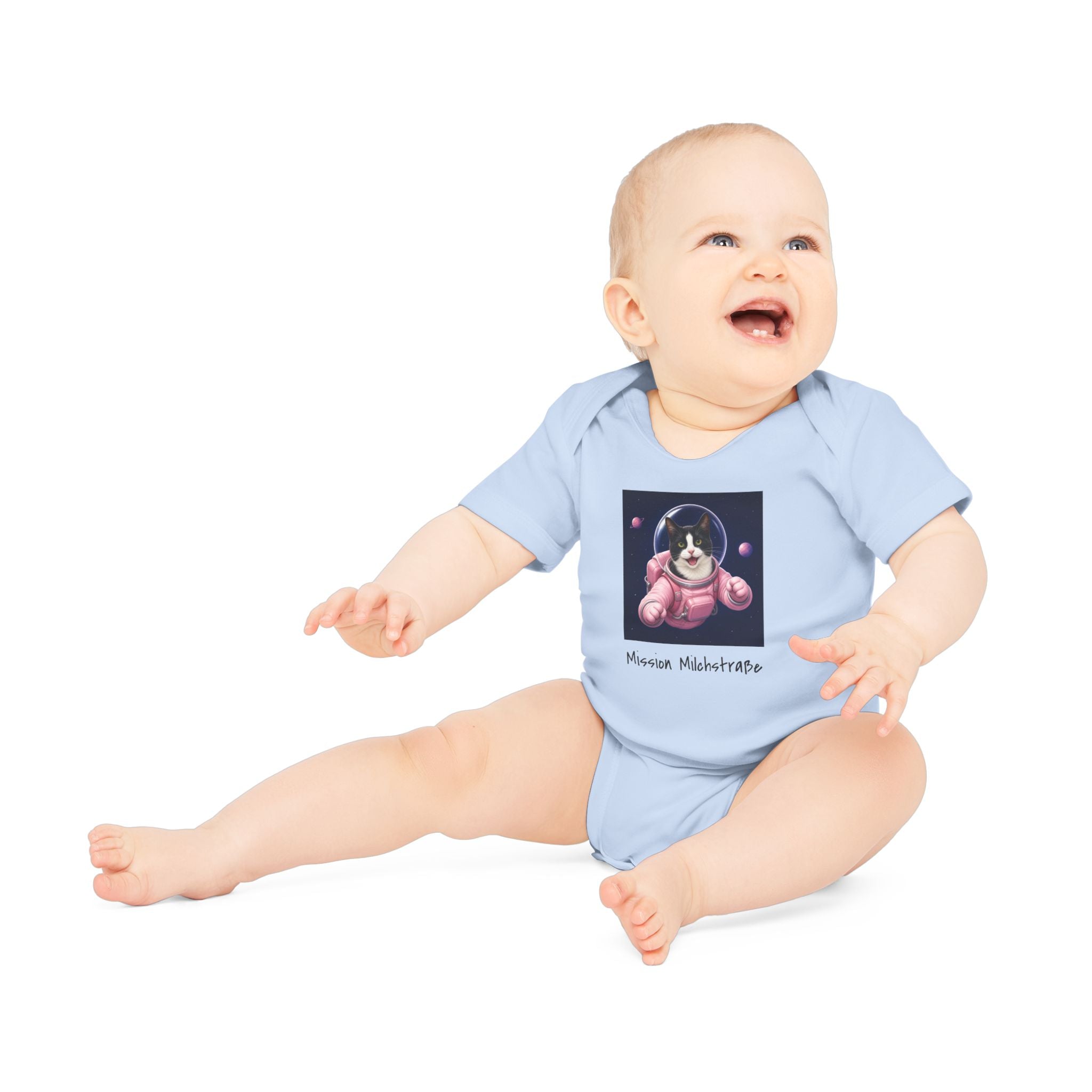 Personalisierter Baby-Body kurzarm Bio Baumwolle – Astronaut
