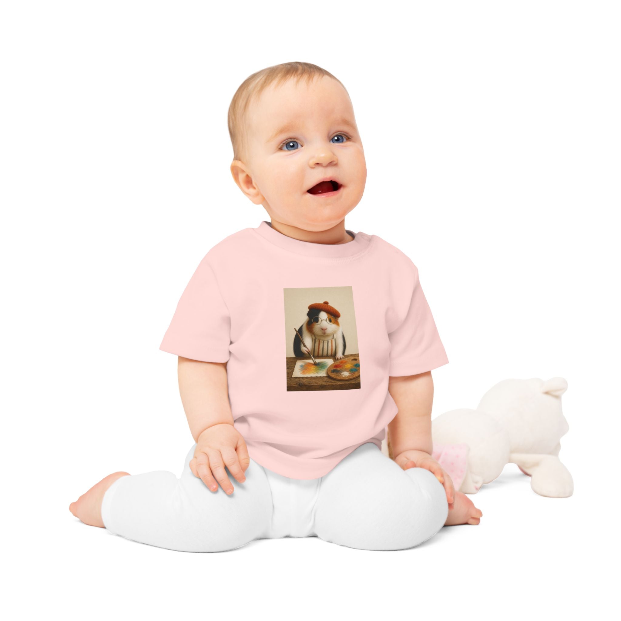 Personalisiertes Baby T-Shirt mit Haustier – The Artist