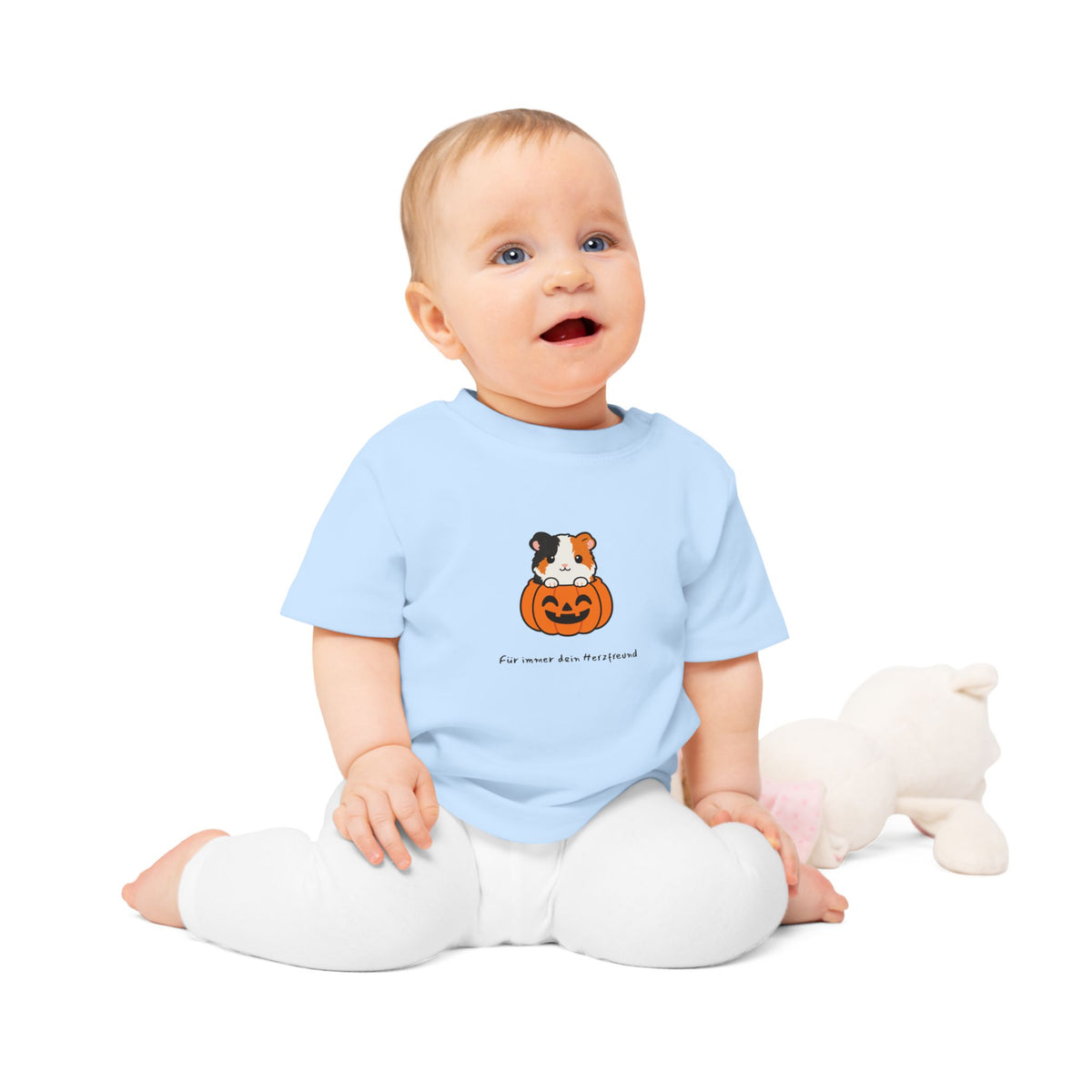 Personalisiertes Baby T-Shirt mit Haustier – Halloween Pet