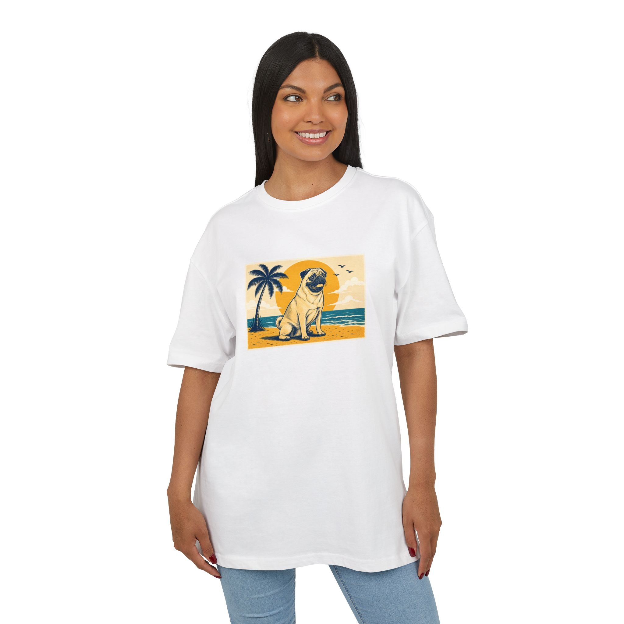 Personalisiertes Oversized Unisex T-Shirt mit Haustier – Summer Vibes