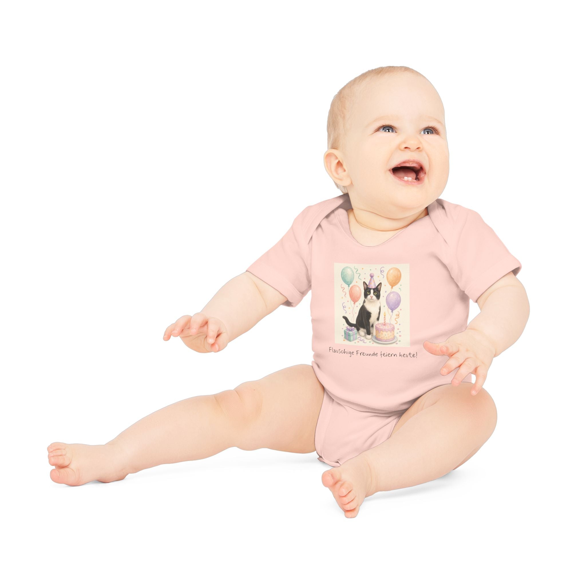 Personalisierter Baby-Body kurzarm Bio Baumwolle – Birthday Time